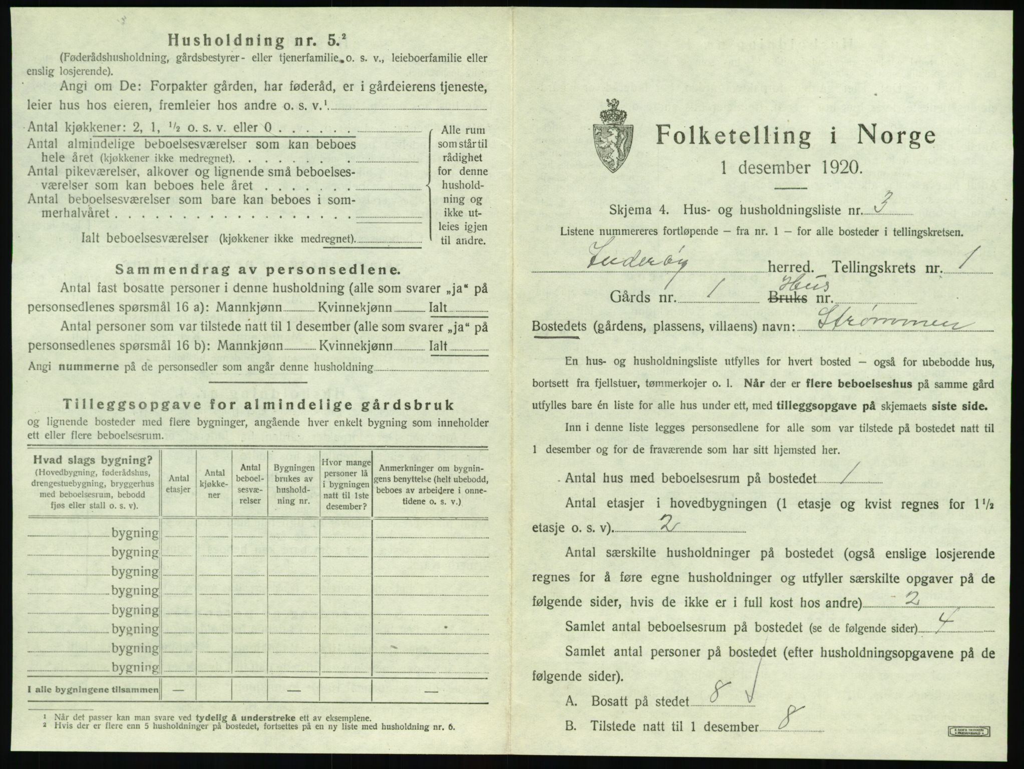 SAT, 1920 census for Inderøy, 1920, p. 45