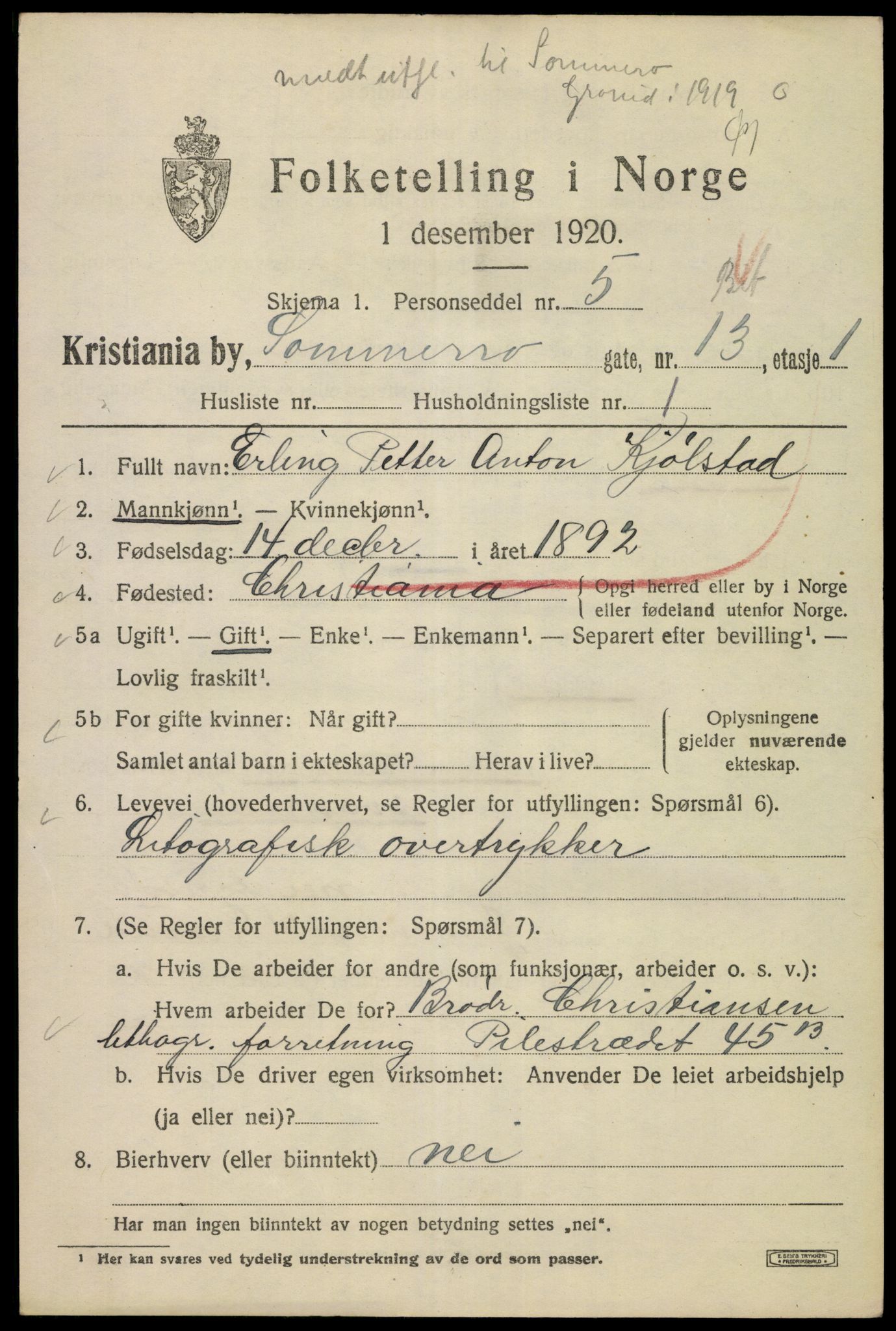 SAO, 1920 census for Kristiania, 1920, p. 528041