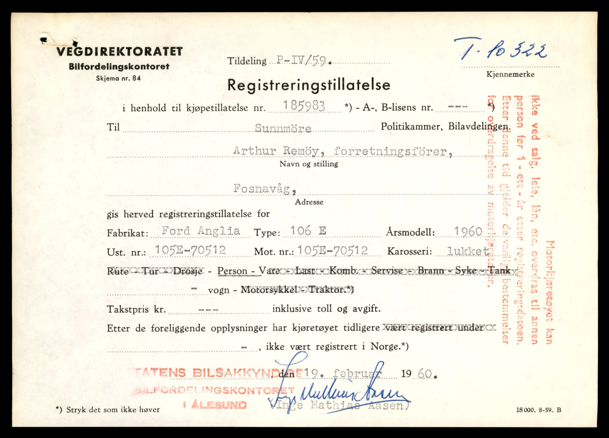 Møre og Romsdal vegkontor - Ålesund trafikkstasjon, AV/SAT-A-4099/F/Fe/L0019: Registreringskort for kjøretøy T 10228 - T 10350, 1927-1998, p. 2341