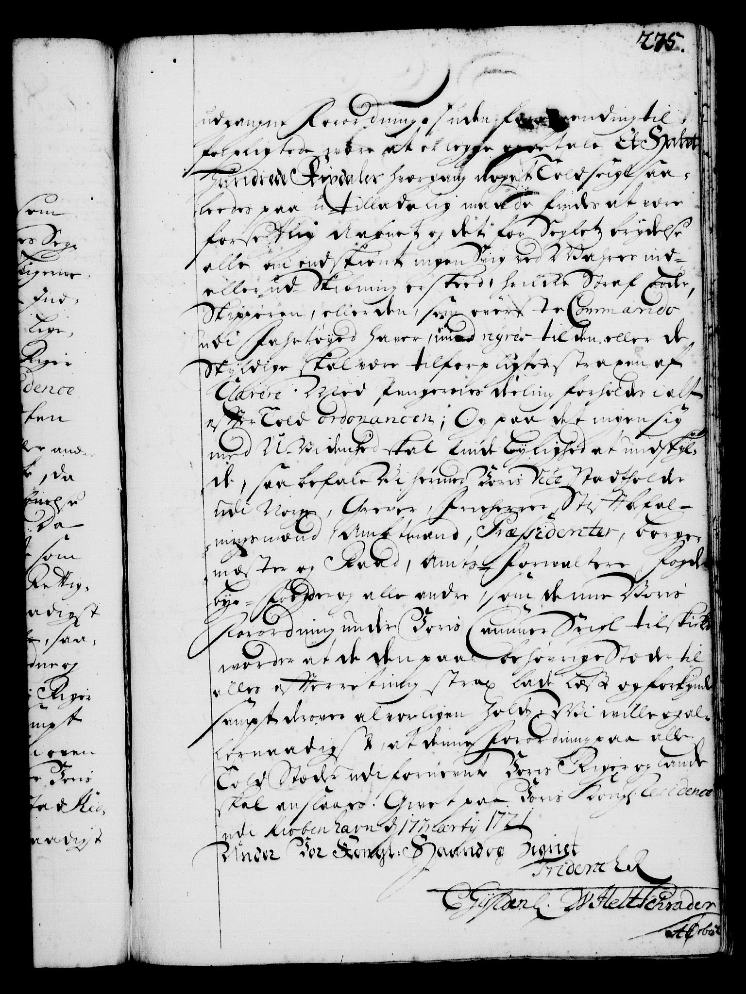 Rentekammeret, Kammerkanselliet, RA/EA-3111/G/Gg/Gga/L0001: Norsk ekspedisjonsprotokoll med register (merket RK 53.1), 1720-1723, p. 275