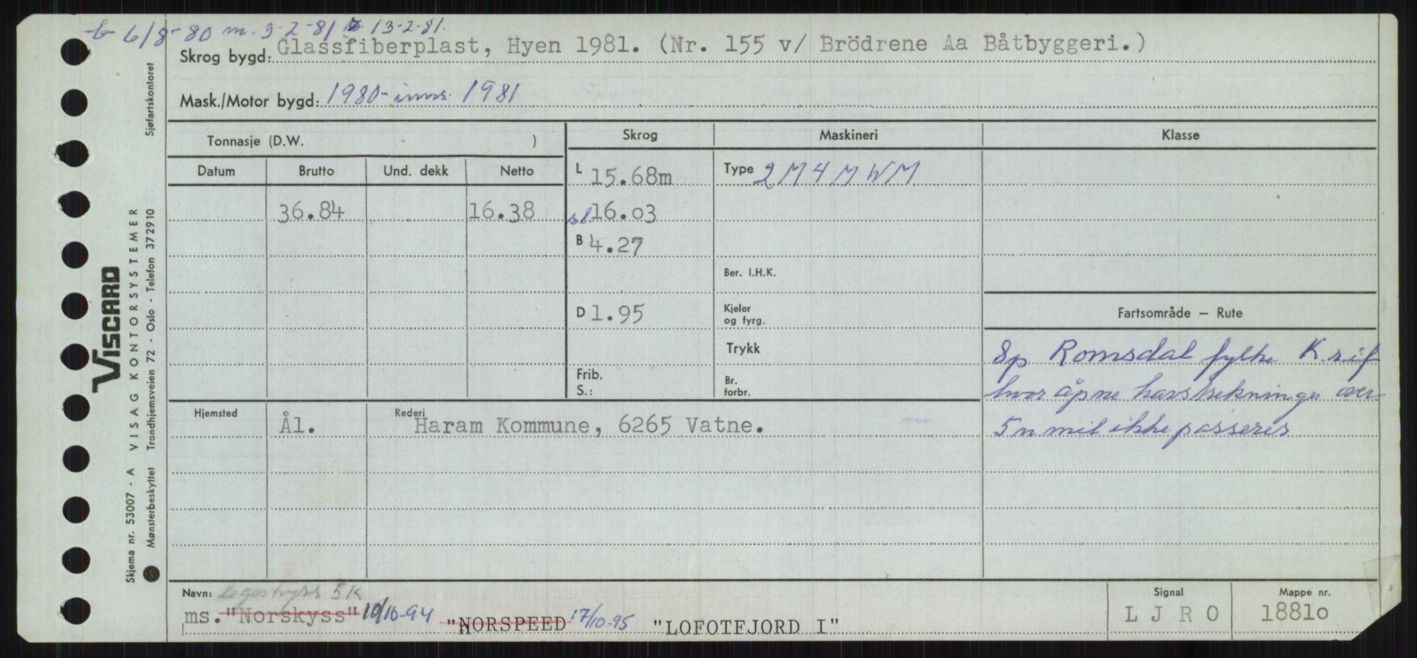 Sjøfartsdirektoratet med forløpere, Skipsmålingen, RA/S-1627/H/Ha/L0003/0002: Fartøy, Hilm-Mar / Fartøy, Kom-Mar, p. 563