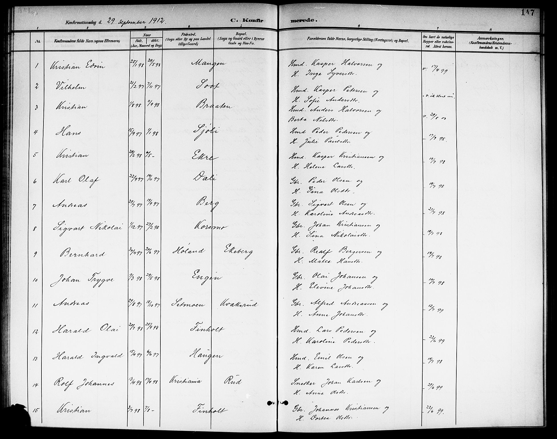 Aurskog prestekontor Kirkebøker, SAO/A-10304a/G/Ga/L0004: Parish register (copy) no. I 4, 1901-1921, p. 147
