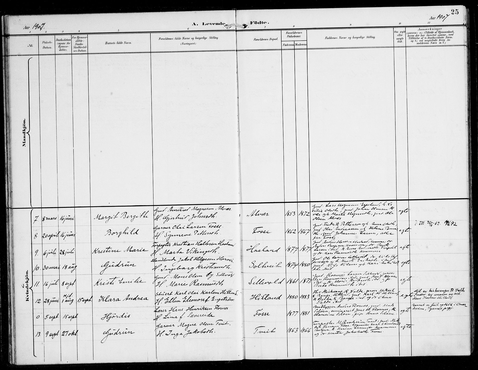 Alversund Sokneprestembete, AV/SAB-A-73901/H/Ha/Haa/Haaa/L0003: Parish register (official) no. A 3, 1897-1926, p. 25