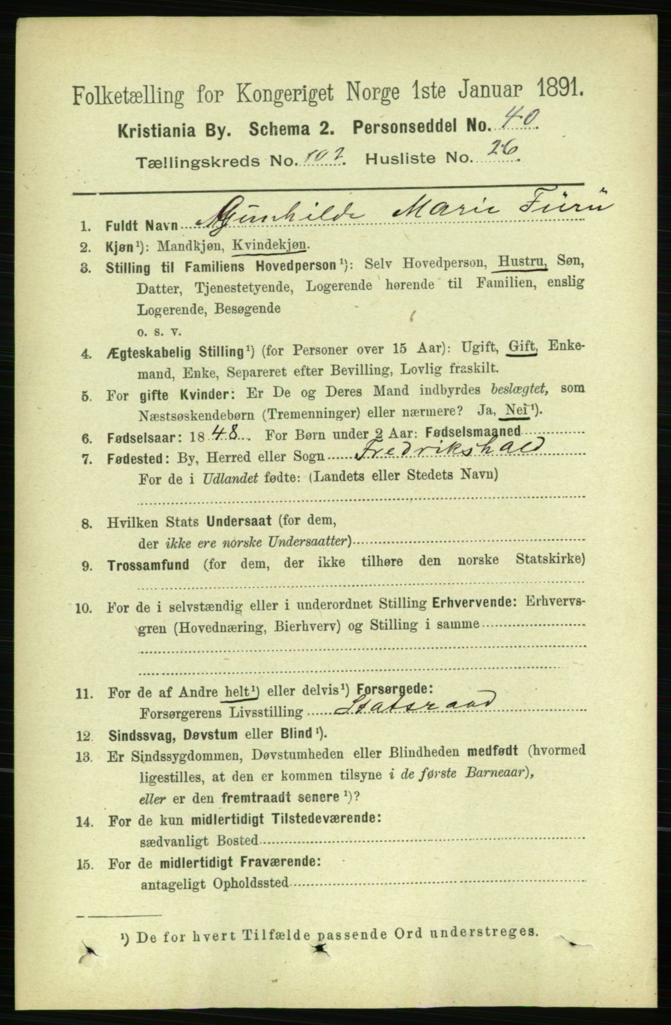 RA, 1891 census for 0301 Kristiania, 1891, p. 51151
