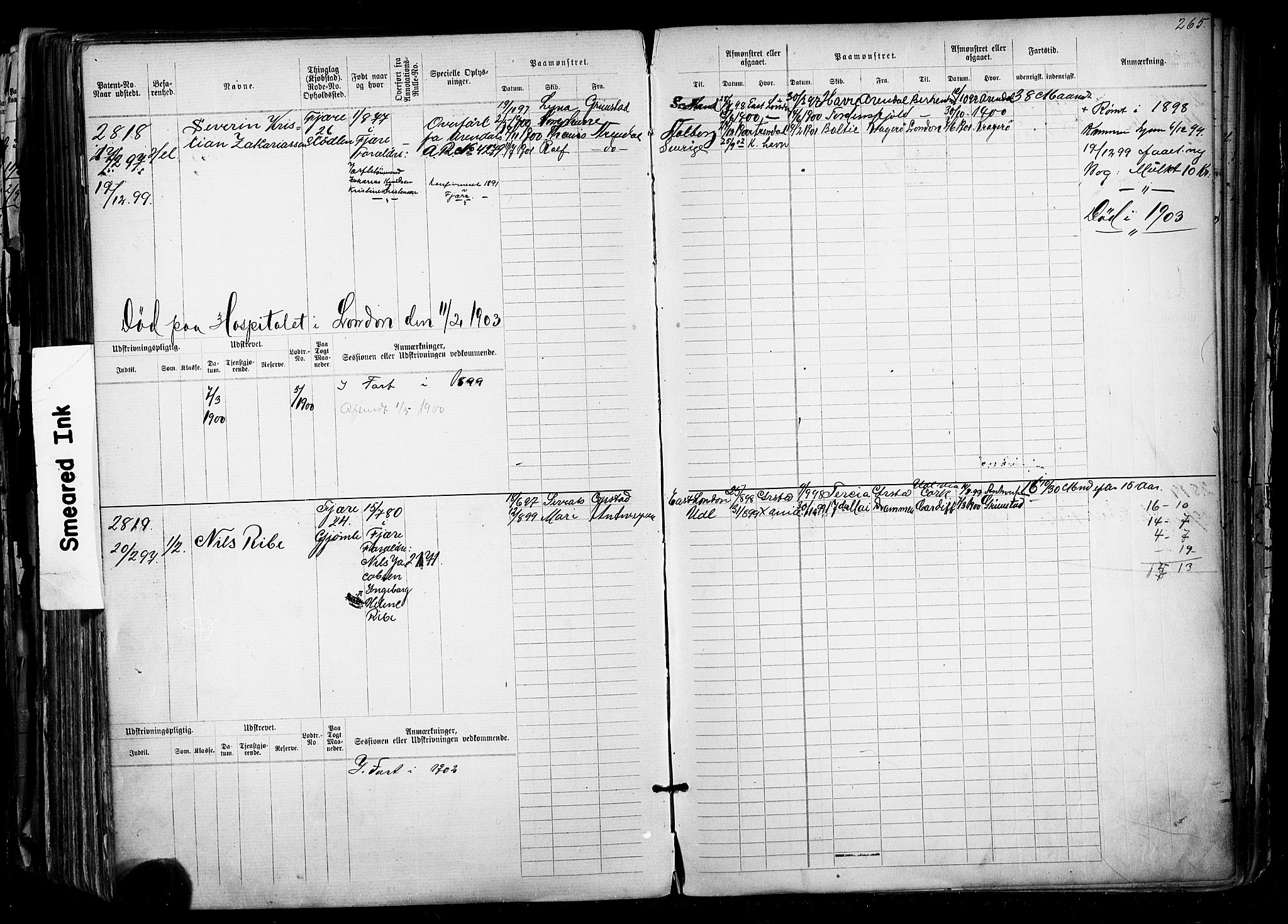 Grimstad mønstringskrets, AV/SAK-2031-0013/F/Fb/L0012: Hovedrulle nr 2291-3051, V-25, 1889-1900, p. 282