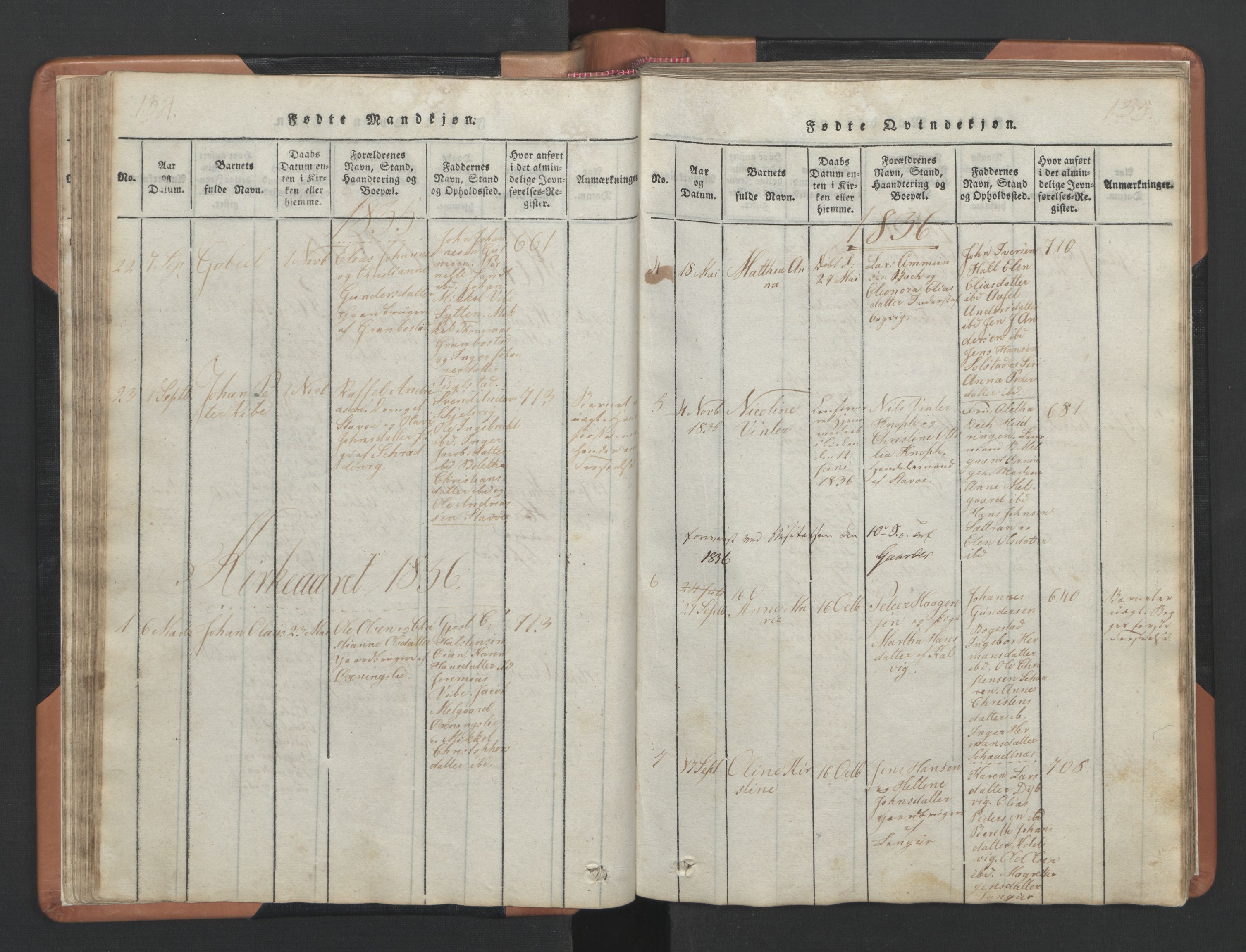 Ministerialprotokoller, klokkerbøker og fødselsregistre - Nordland, SAT/A-1459/810/L0157: Parish register (copy) no. 810C01, 1819-1842, p. 134-135