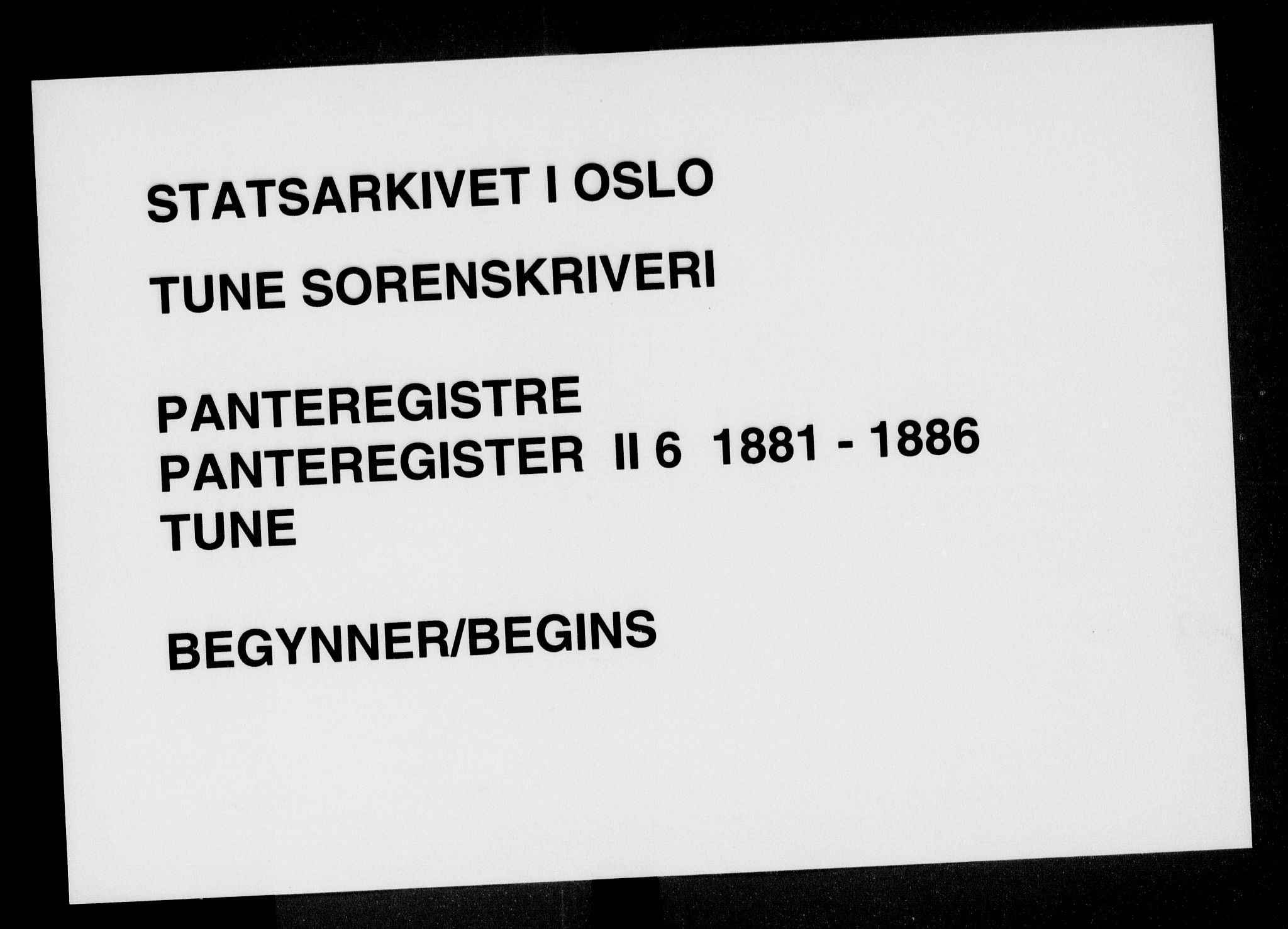 Tune sorenskriveri, SAO/A-10470/G/Ga/Gab/Gabb/L0006: Mortgage register no. II 6, 1881-1886