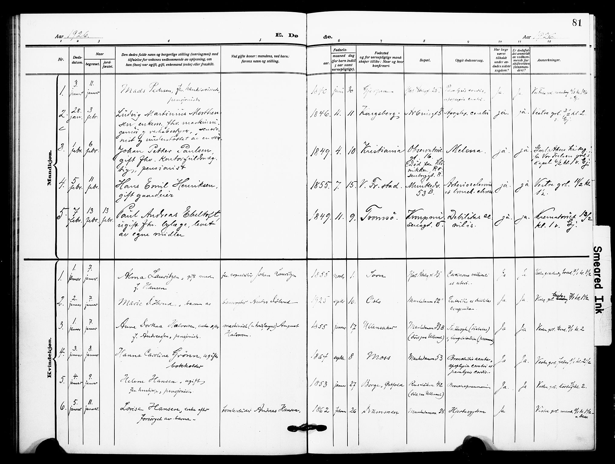 Johannes prestekontor Kirkebøker, SAO/A-10852/F/Fa/L0012: Parish register (official) no. 12, 1918-1930, p. 81