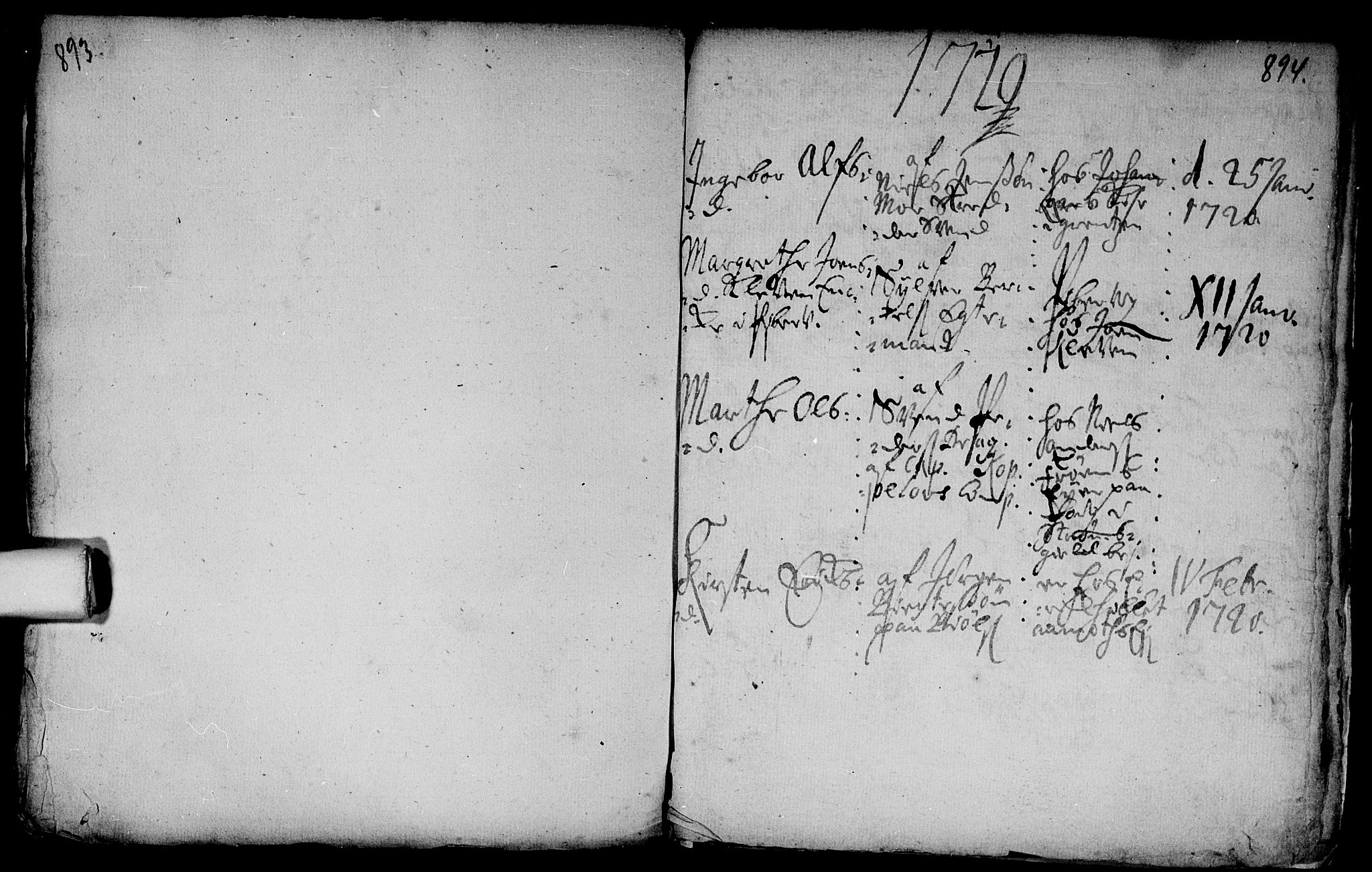 Aker prestekontor kirkebøker, SAO/A-10861/F/L0002: Parish register (official) no. 2, 1714-1720, p. 893-894