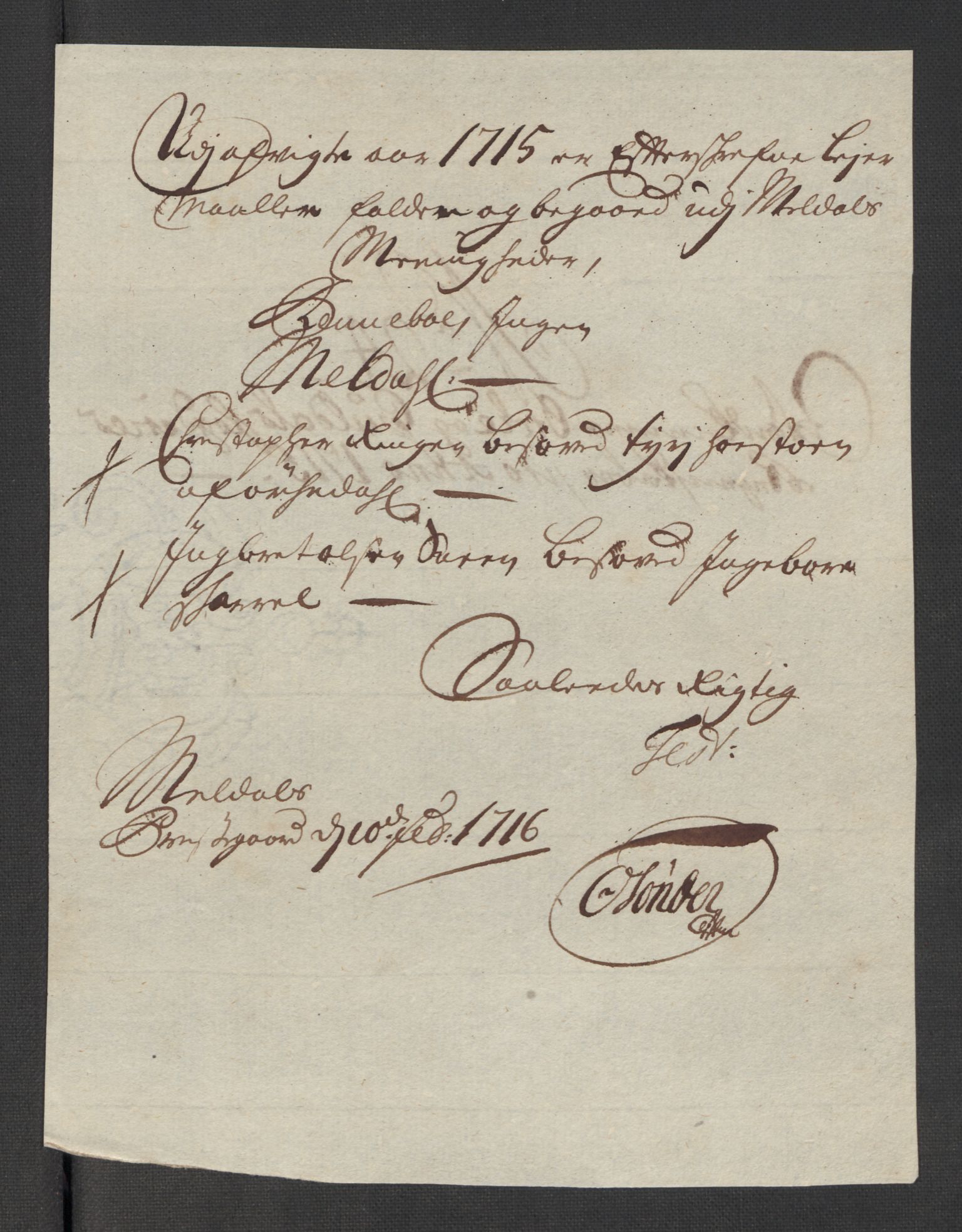 Rentekammeret inntil 1814, Reviderte regnskaper, Fogderegnskap, AV/RA-EA-4092/R60/L3966: Fogderegnskap Orkdal og Gauldal, 1715, p. 223