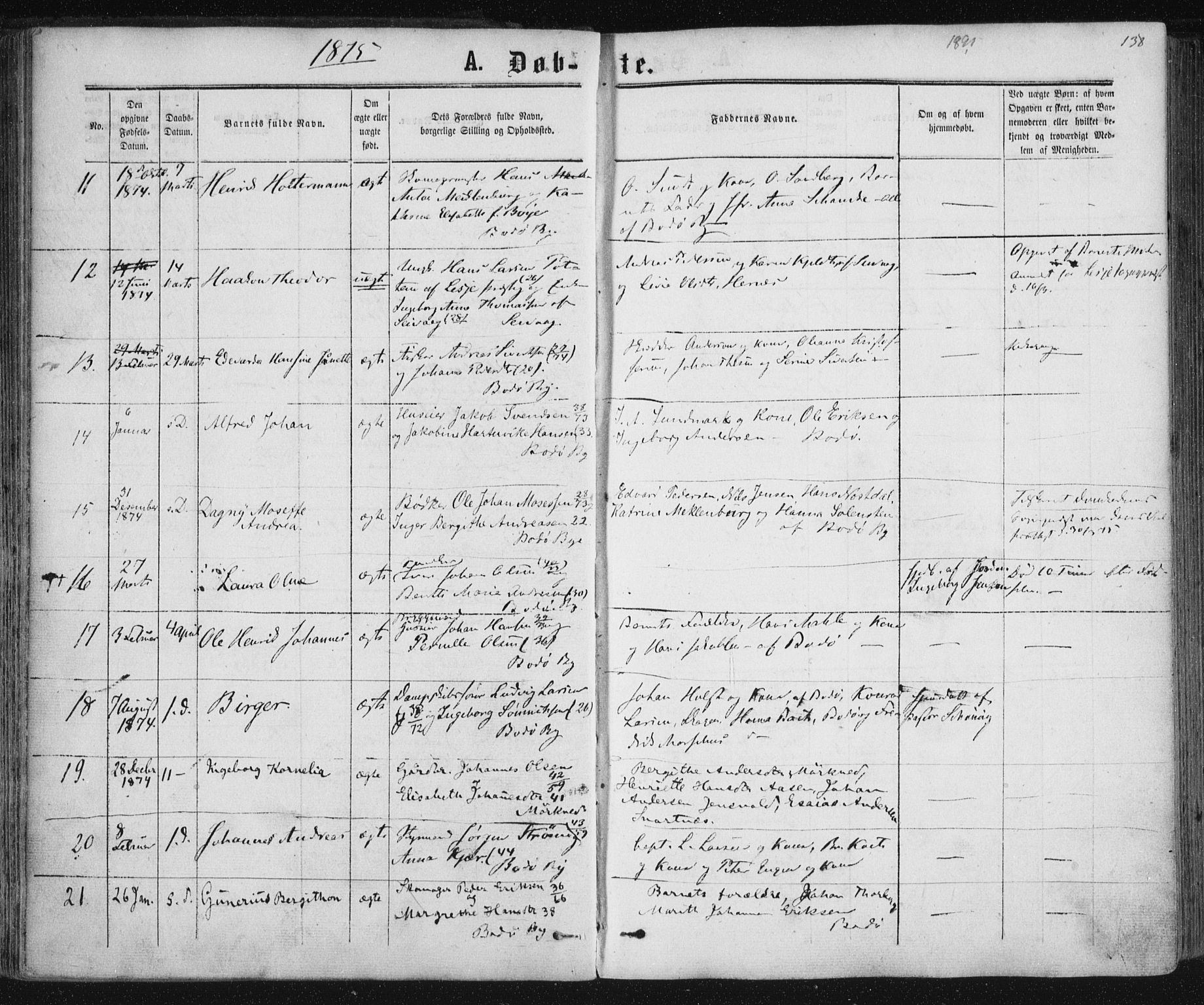 Ministerialprotokoller, klokkerbøker og fødselsregistre - Nordland, SAT/A-1459/801/L0008: Parish register (official) no. 801A08, 1864-1875, p. 138