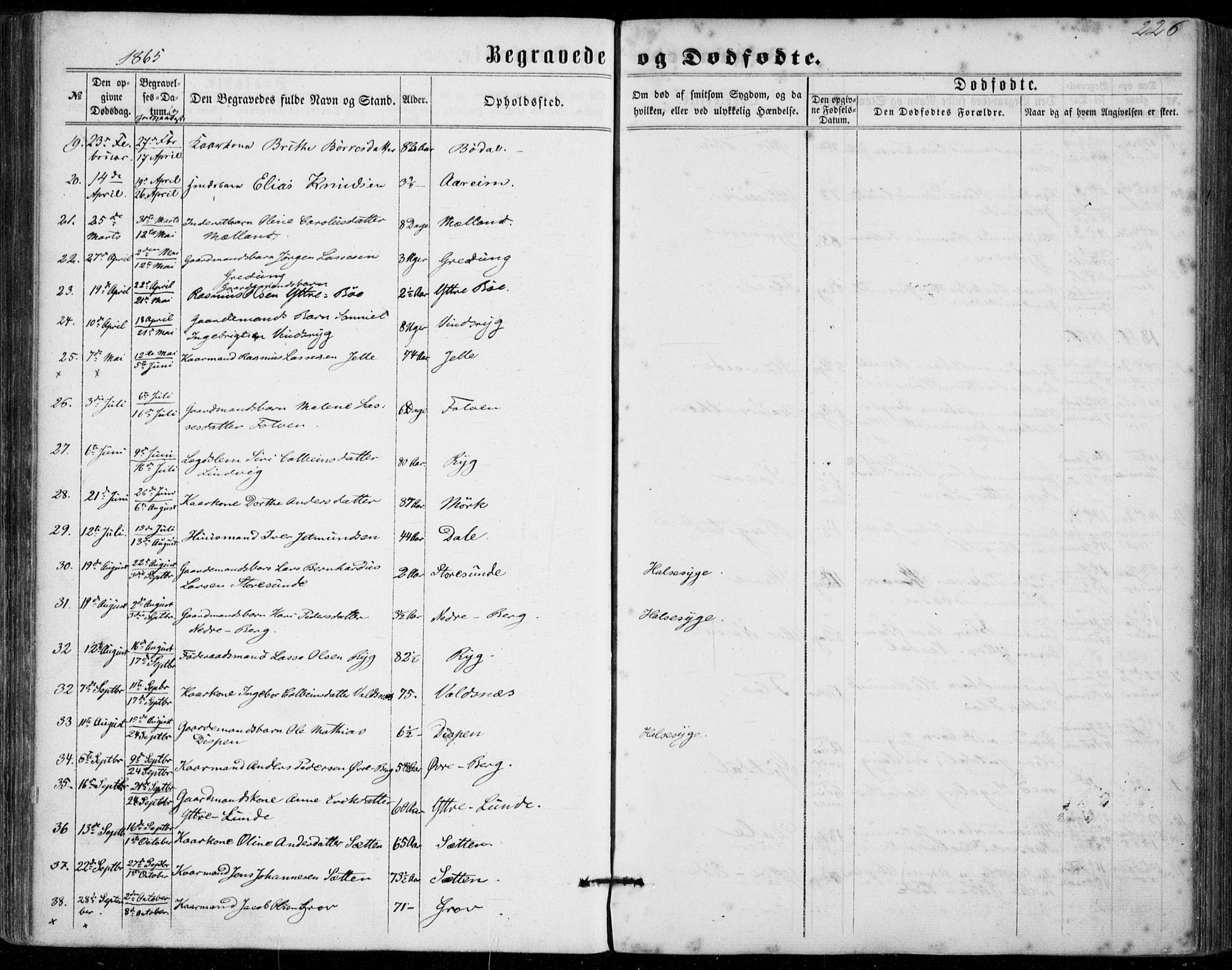 Stryn Sokneprestembete, AV/SAB-A-82501: Parish register (official) no. A 3, 1862-1877, p. 226