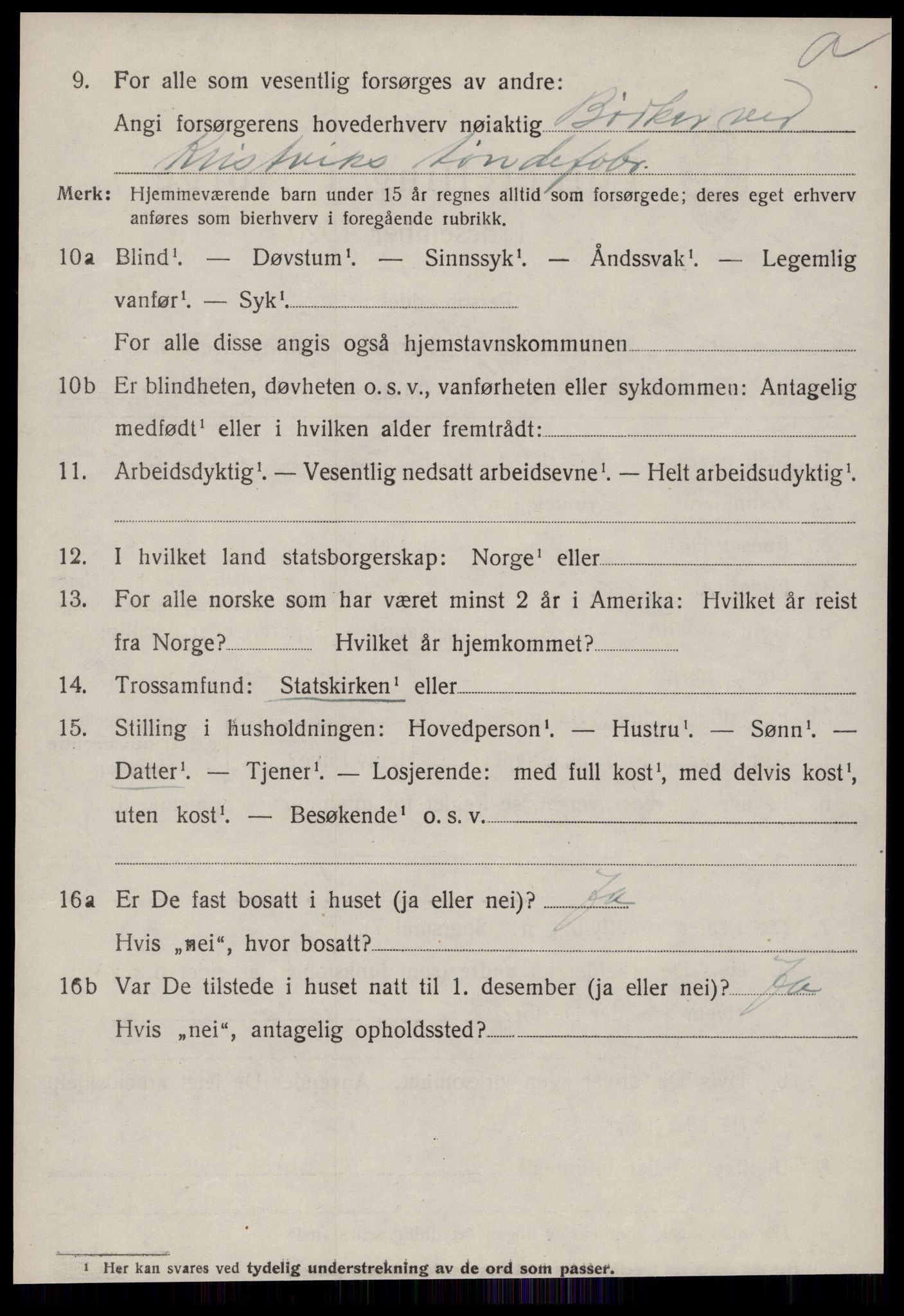 SAT, 1920 census for Bremsnes, 1920, p. 6872