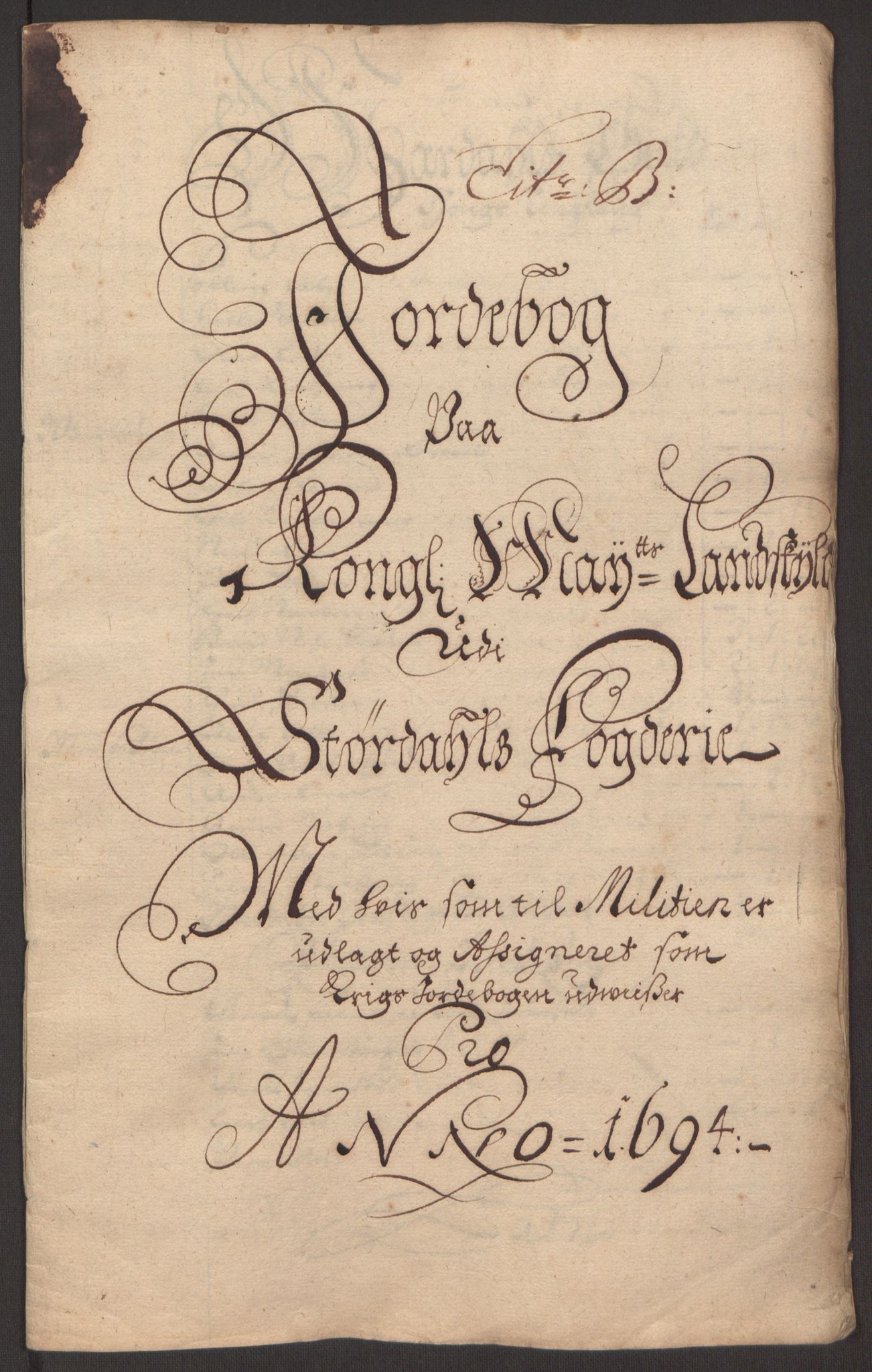 Rentekammeret inntil 1814, Reviderte regnskaper, Fogderegnskap, RA/EA-4092/R62/L4186: Fogderegnskap Stjørdal og Verdal, 1693-1694, p. 187