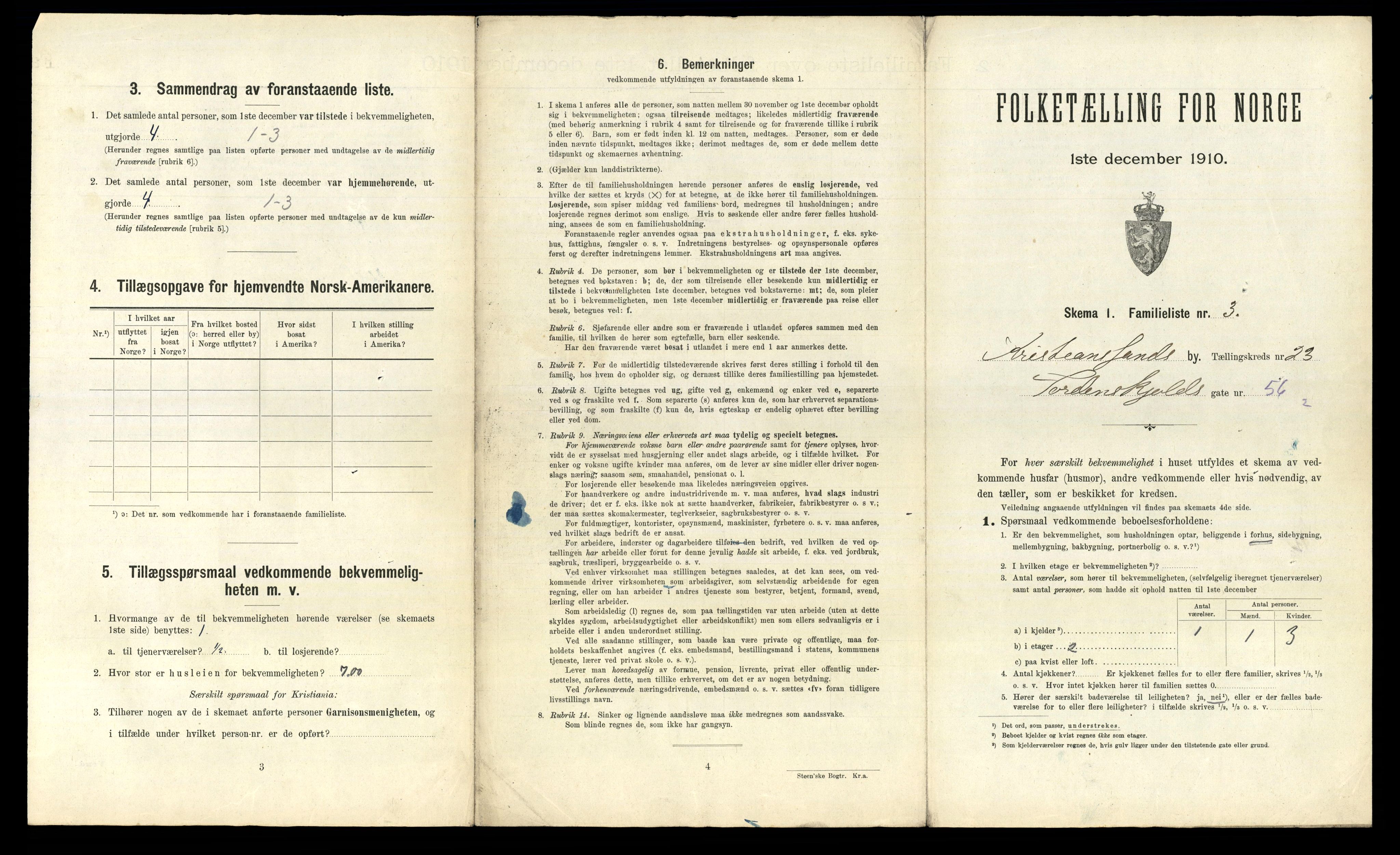 RA, 1910 census for Kristiansand, 1910, p. 6140