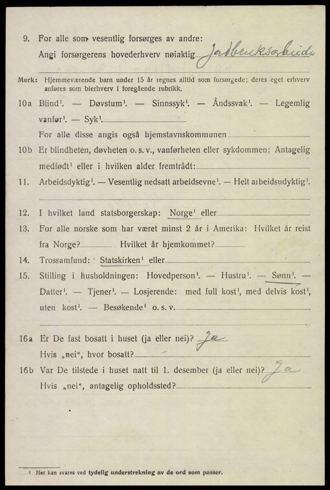 SAK, 1920 census for Valle, 1920, p. 970