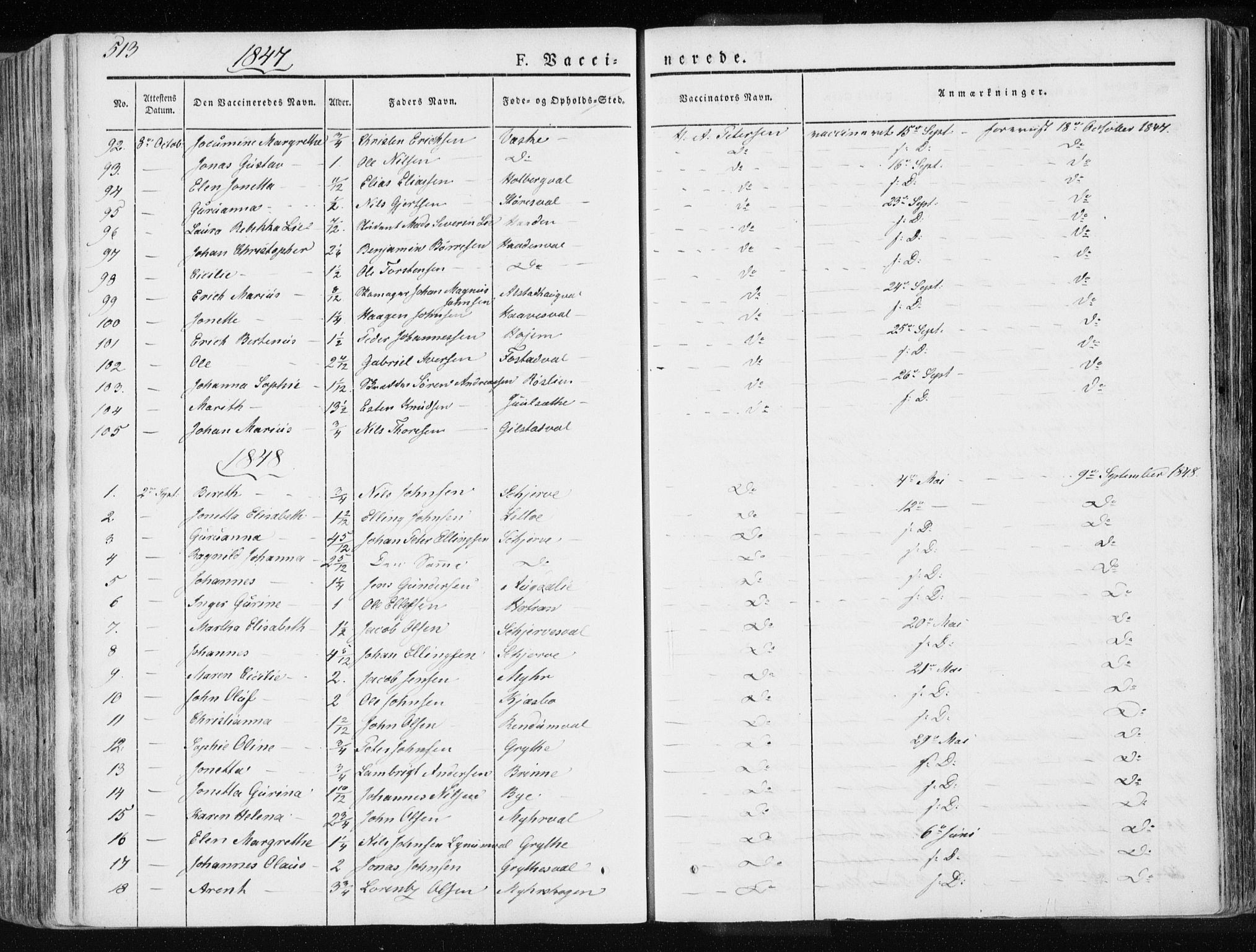 Ministerialprotokoller, klokkerbøker og fødselsregistre - Nord-Trøndelag, SAT/A-1458/717/L0154: Parish register (official) no. 717A06 /1, 1836-1849, p. 513