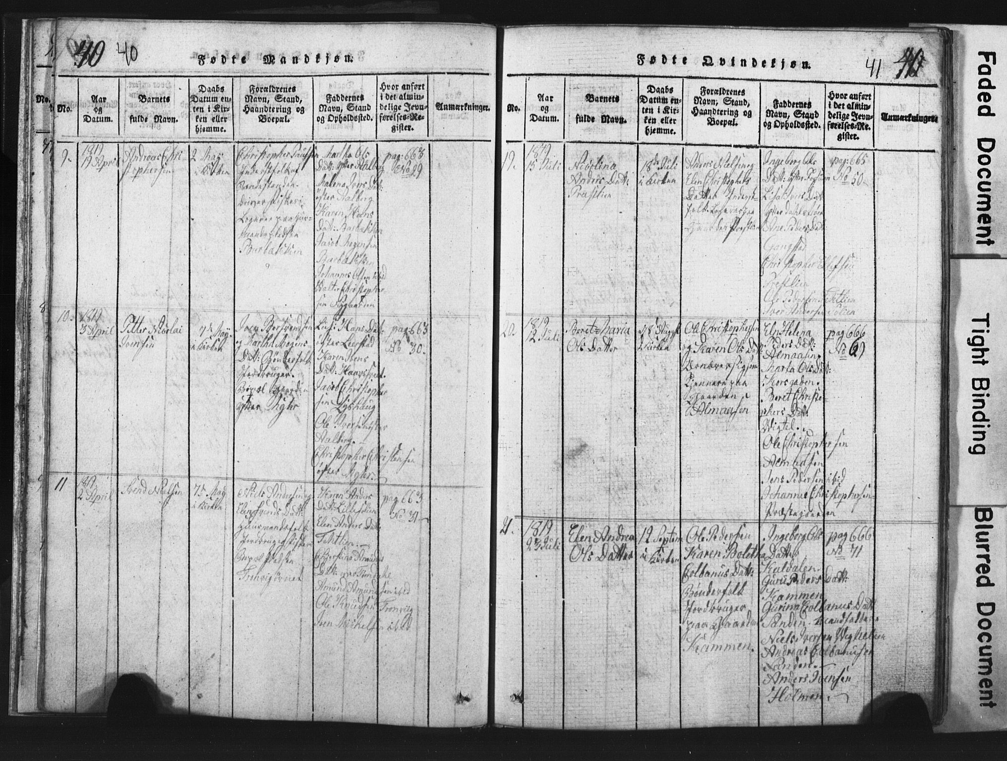 Ministerialprotokoller, klokkerbøker og fødselsregistre - Nord-Trøndelag, AV/SAT-A-1458/701/L0017: Parish register (copy) no. 701C01, 1817-1825, p. 40-41