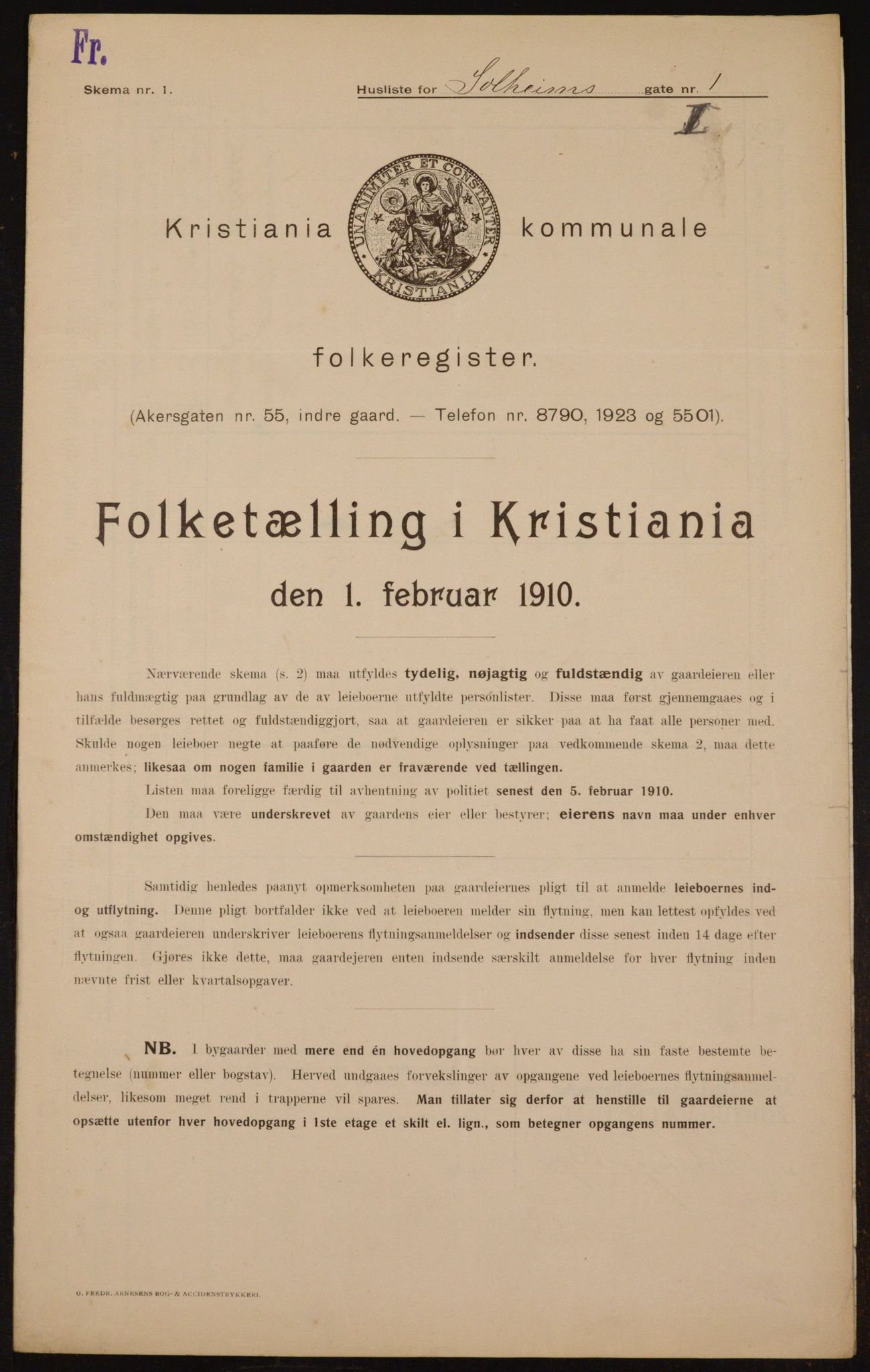 OBA, Municipal Census 1910 for Kristiania, 1910, p. 94831