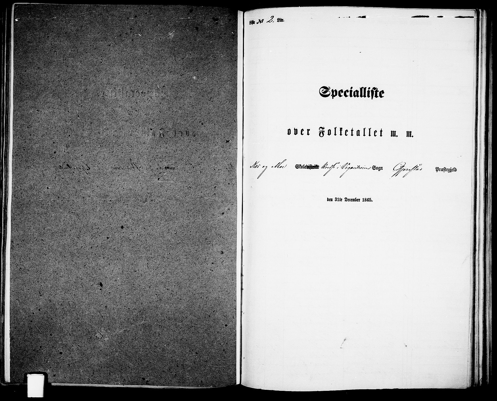 RA, 1865 census for Gjerstad, 1865, p. 147