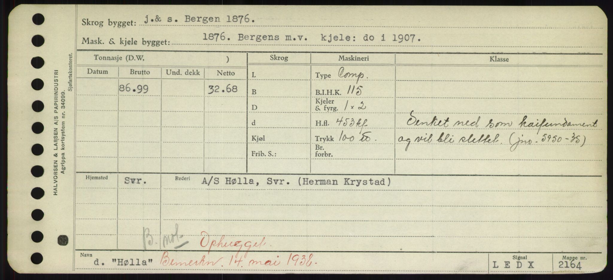 Sjøfartsdirektoratet med forløpere, Skipsmålingen, AV/RA-S-1627/H/Hd/L0017: Fartøy, Holi-Hå, p. 505