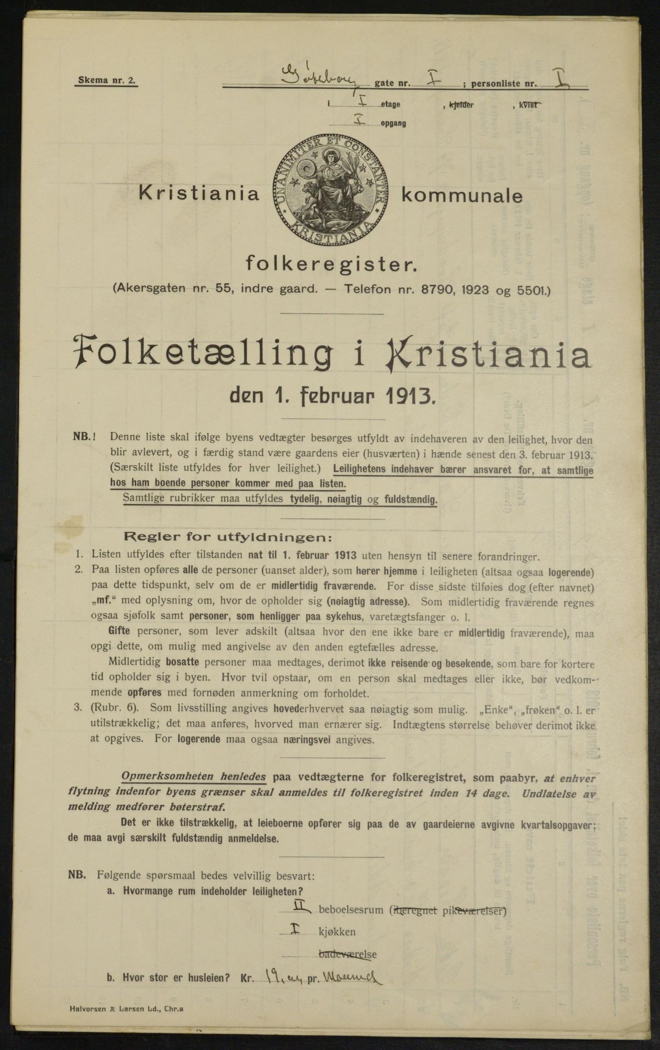 OBA, Municipal Census 1913 for Kristiania, 1913, p. 32772