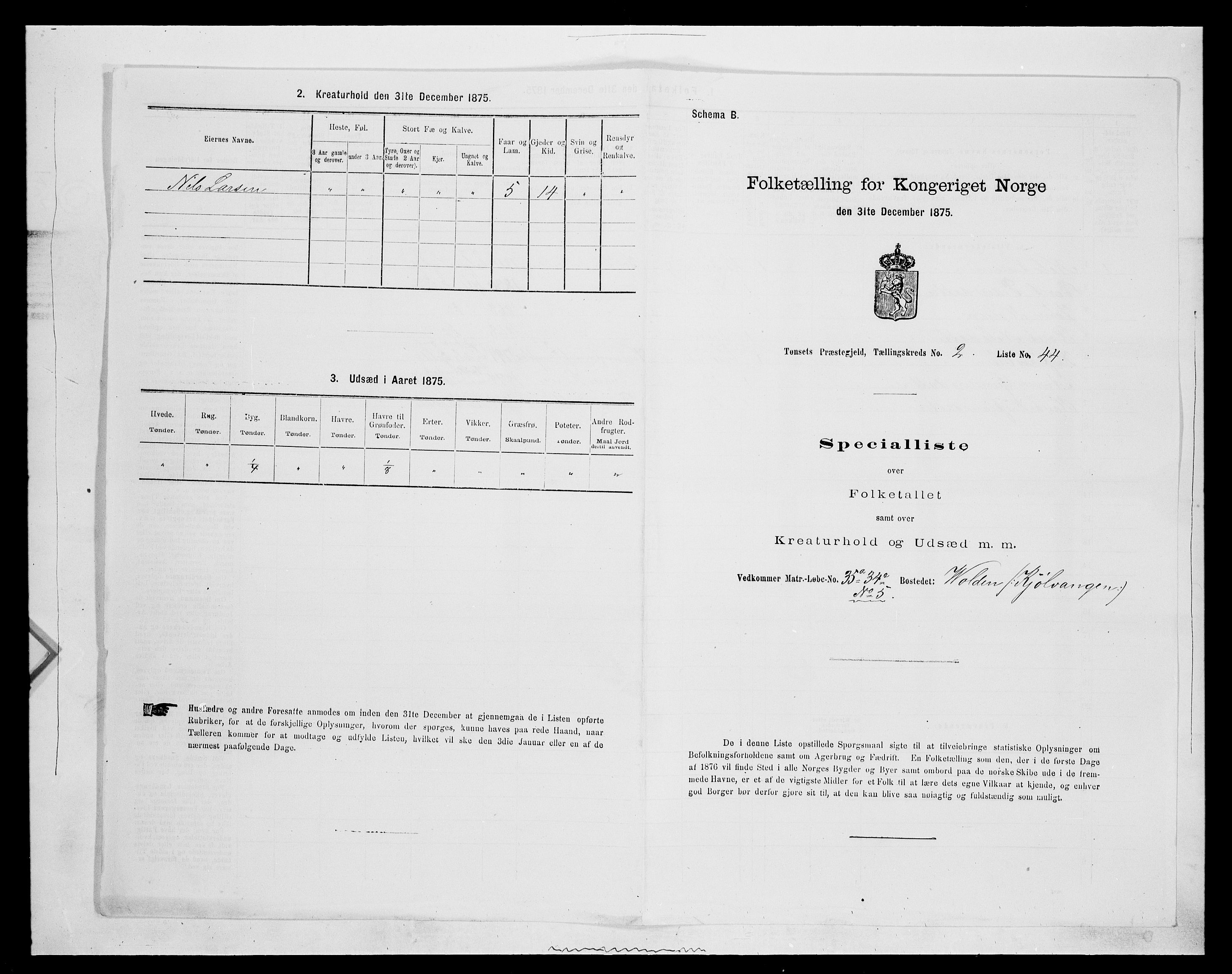 SAH, 1875 census for 0437P Tynset, 1875, p. 389