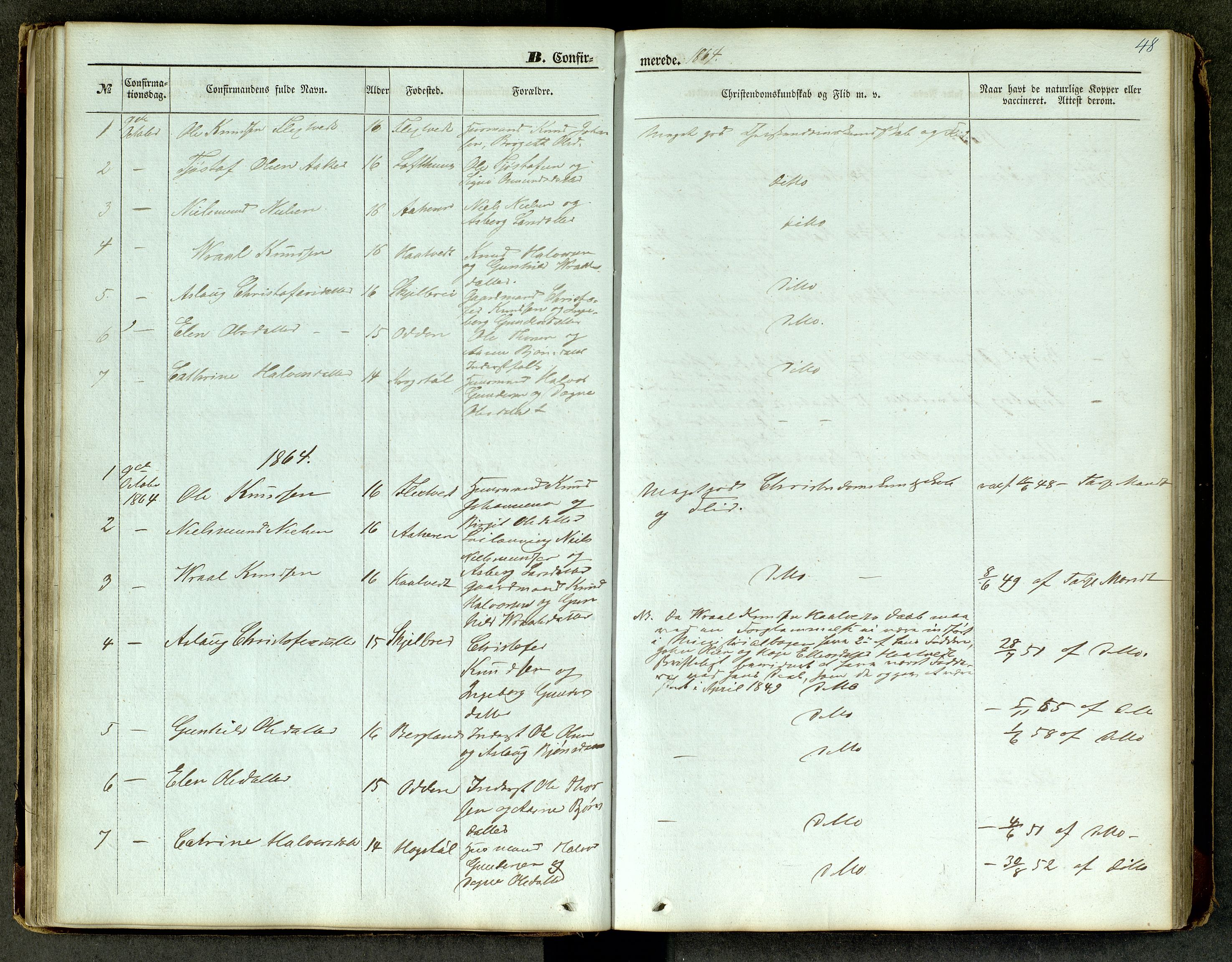 Lårdal kirkebøker, SAKO/A-284/G/Ga/L0002: Parish register (copy) no. I 2, 1861-1890, p. 48