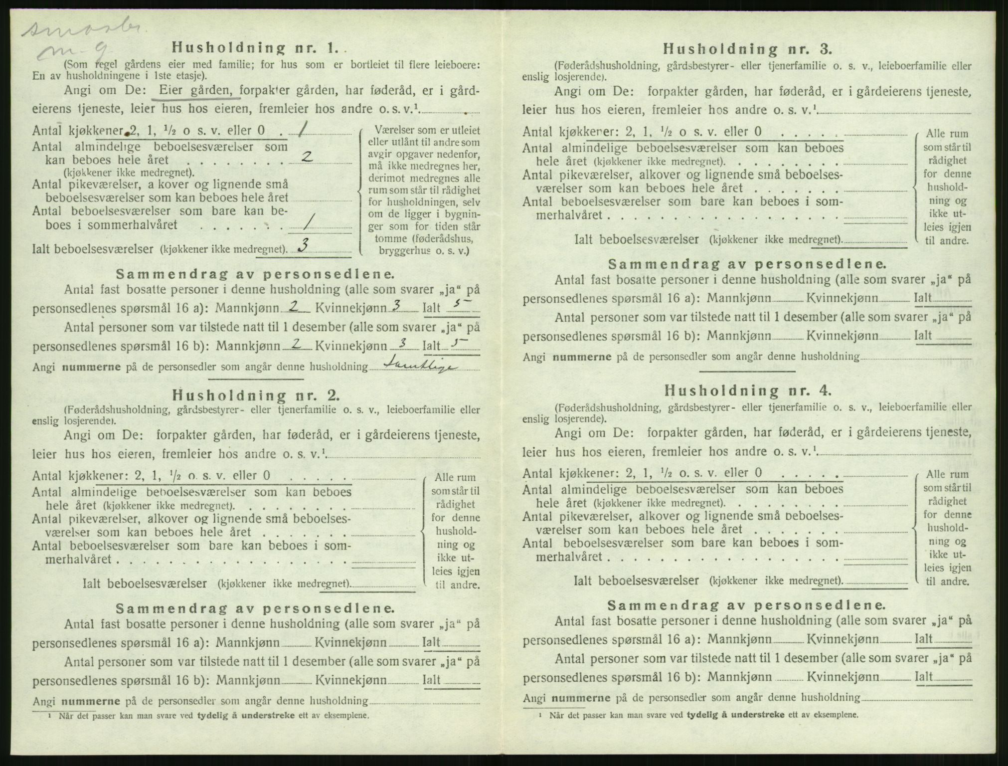 SAT, 1920 census for Volda, 1920, p. 839