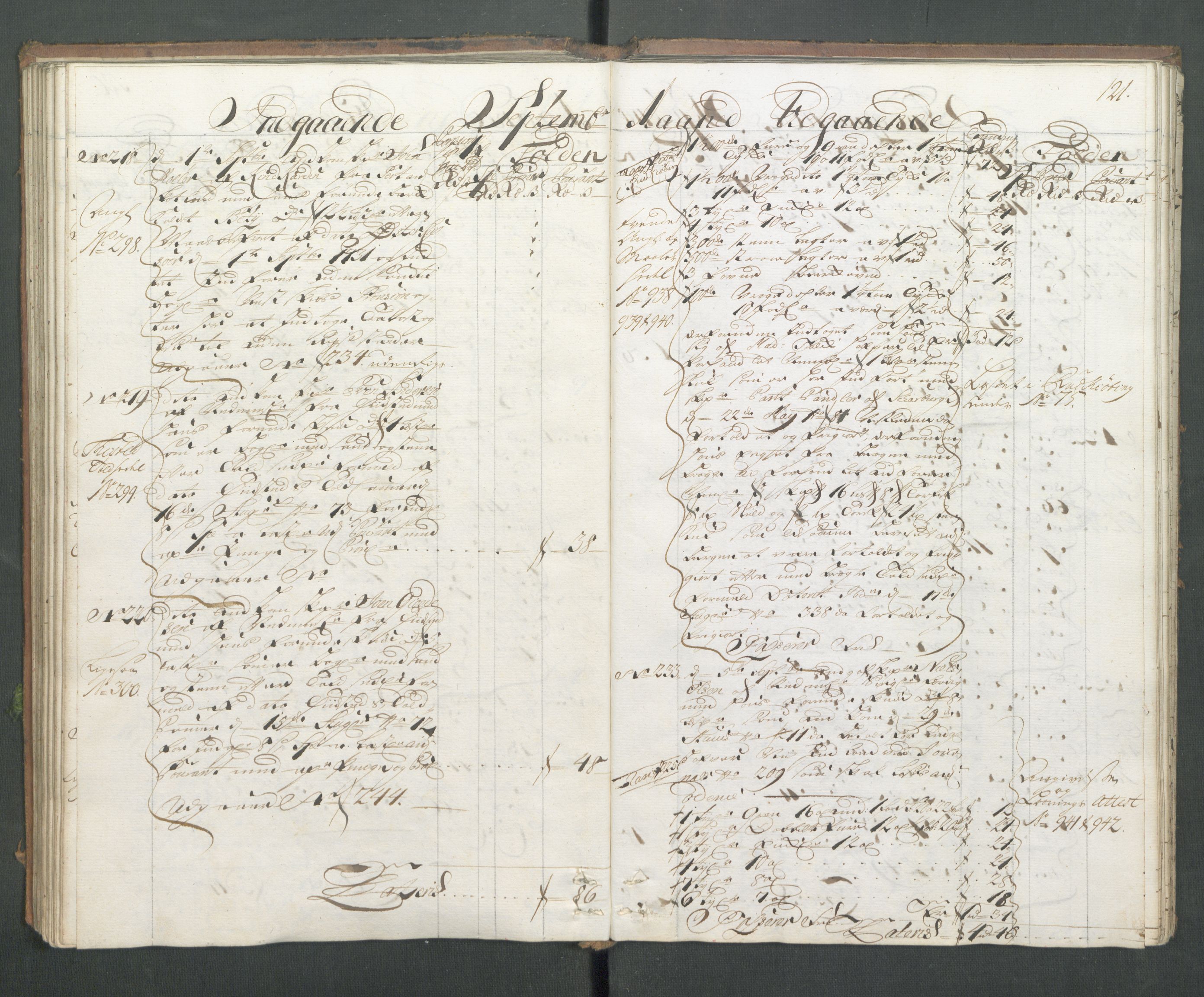 Generaltollkammeret, tollregnskaper, AV/RA-EA-5490/R14/L0012/0001: Tollregnskaper Øster-Risør / Hovedtollbok, 1731, p. 120b-121a