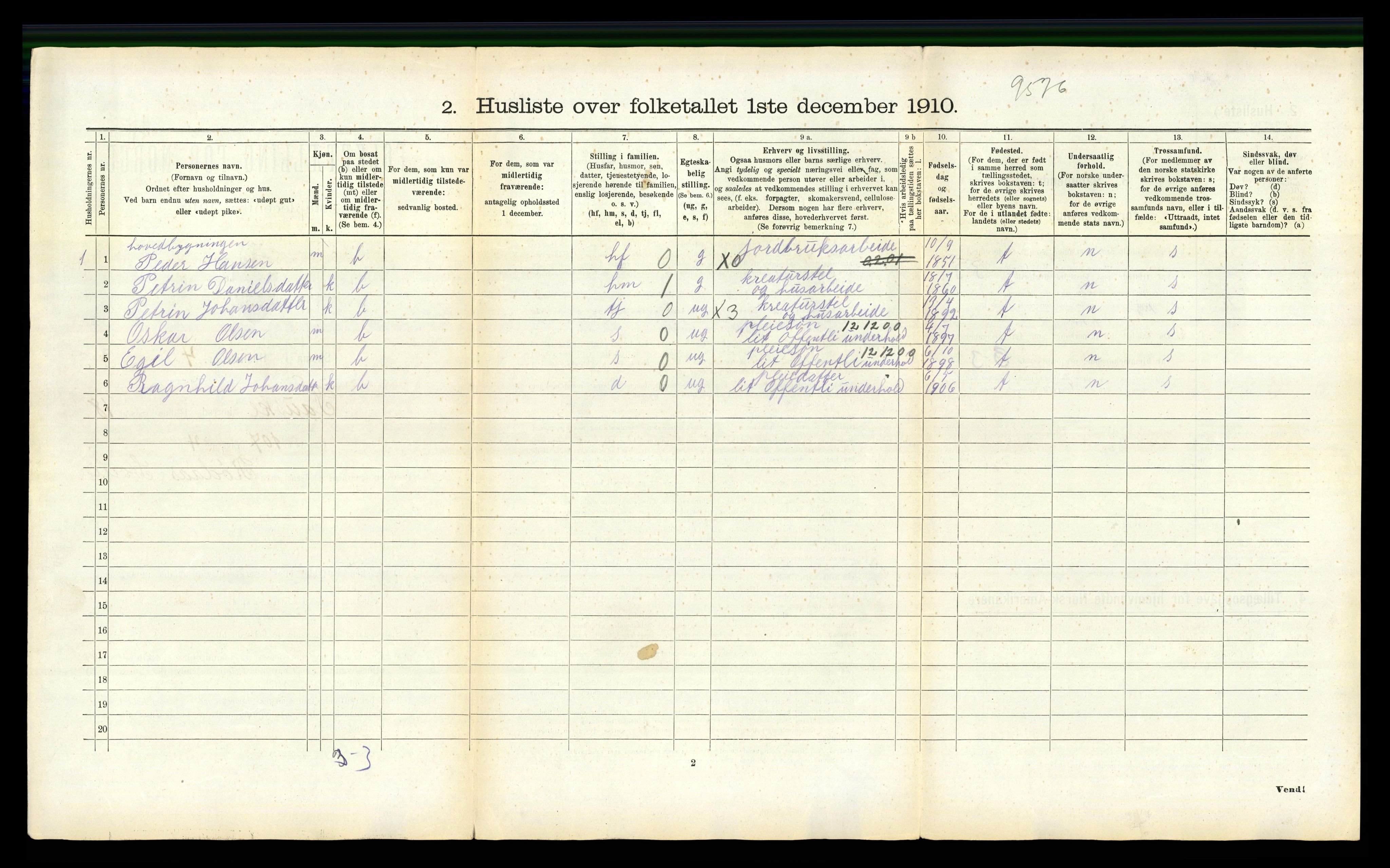 RA, 1910 census for Fauske, 1910, p. 1139