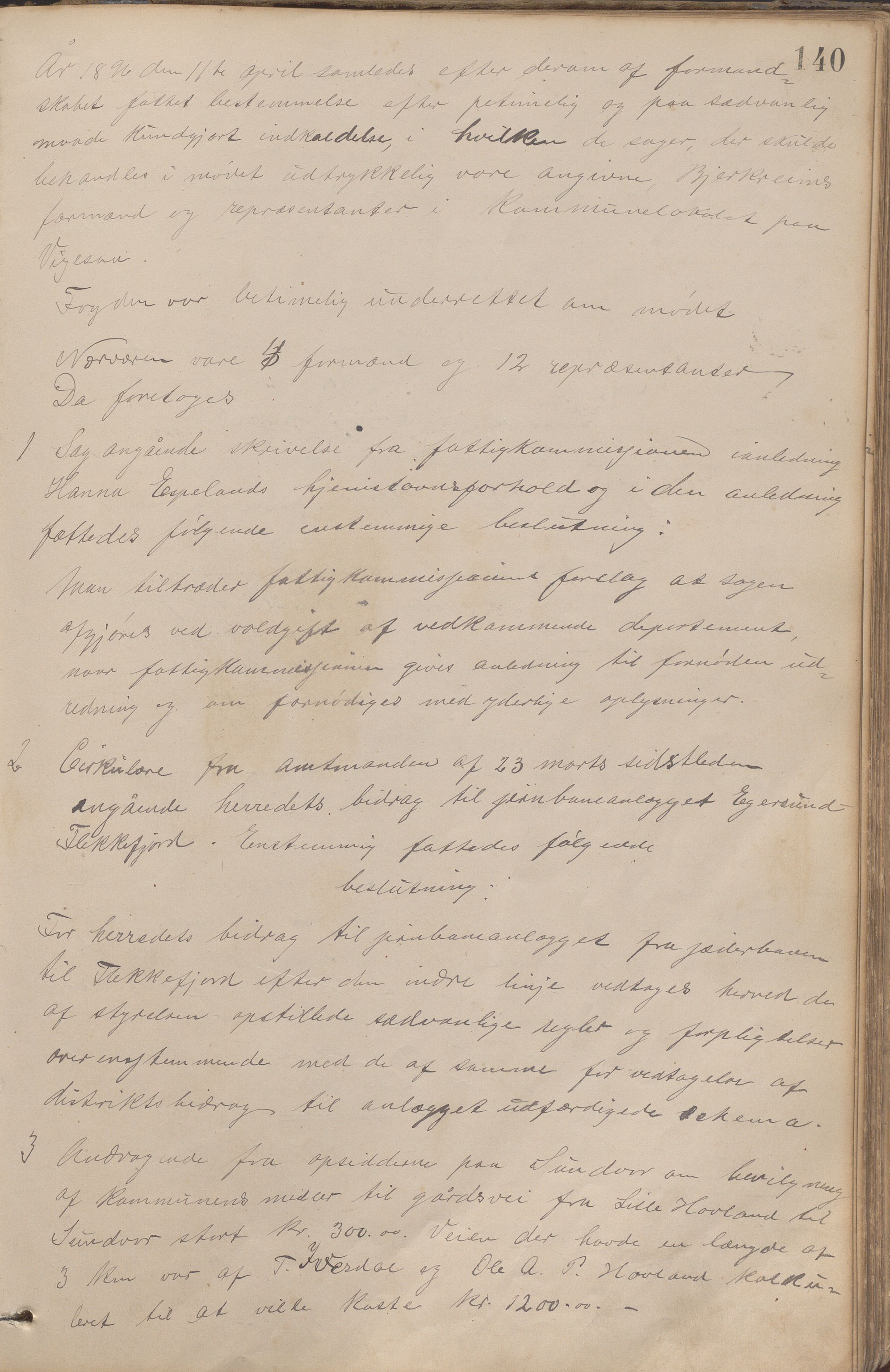 Bjerkreim kommune - Formannskapet/Sentraladministrasjonen, IKAR/K-101531/A/Aa/L0002: Møtebok, 1884-1903, p. 140a