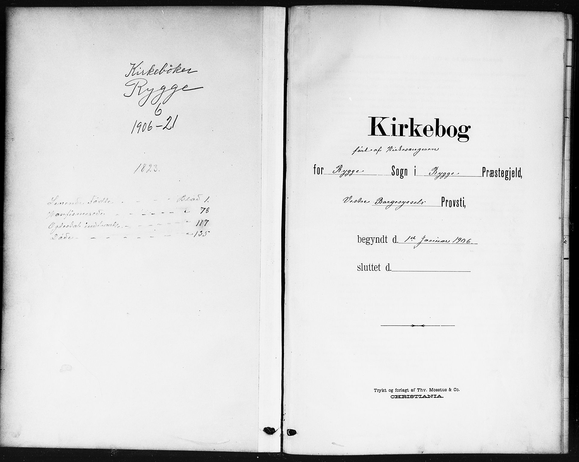 Rygge prestekontor Kirkebøker, SAO/A-10084b/G/Ga/L0003: Parish register (copy) no. 3, 1906-1921