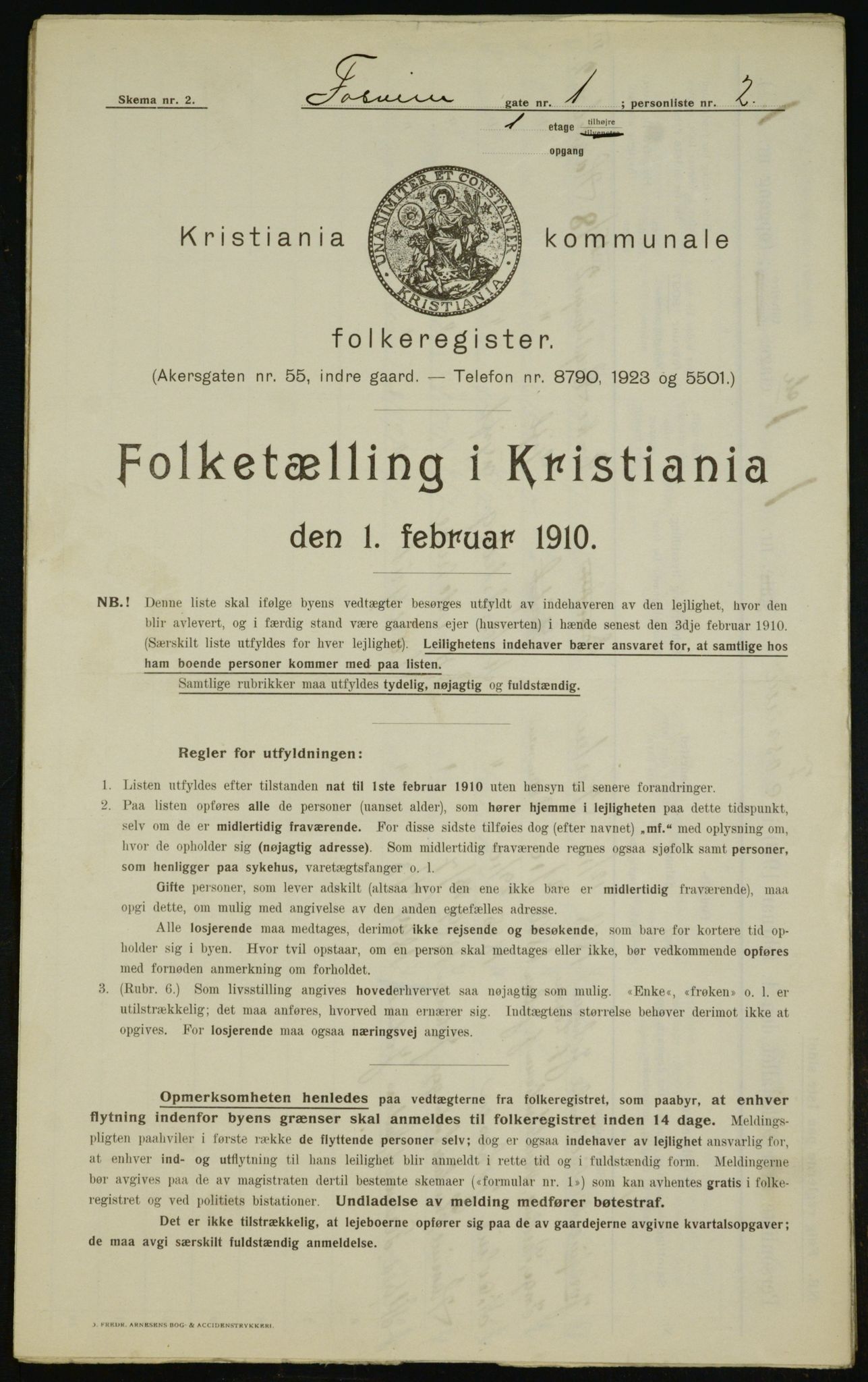 OBA, Municipal Census 1910 for Kristiania, 1910, p. 23203