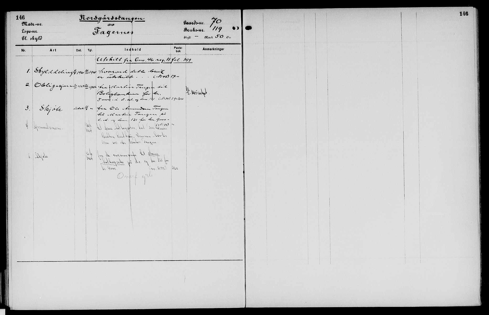 Vinger og Odal sorenskriveri, SAH/TING-022/H/Ha/Hac/Hacc/L0012: Mortgage register no. 3.12, 1923, p. 146