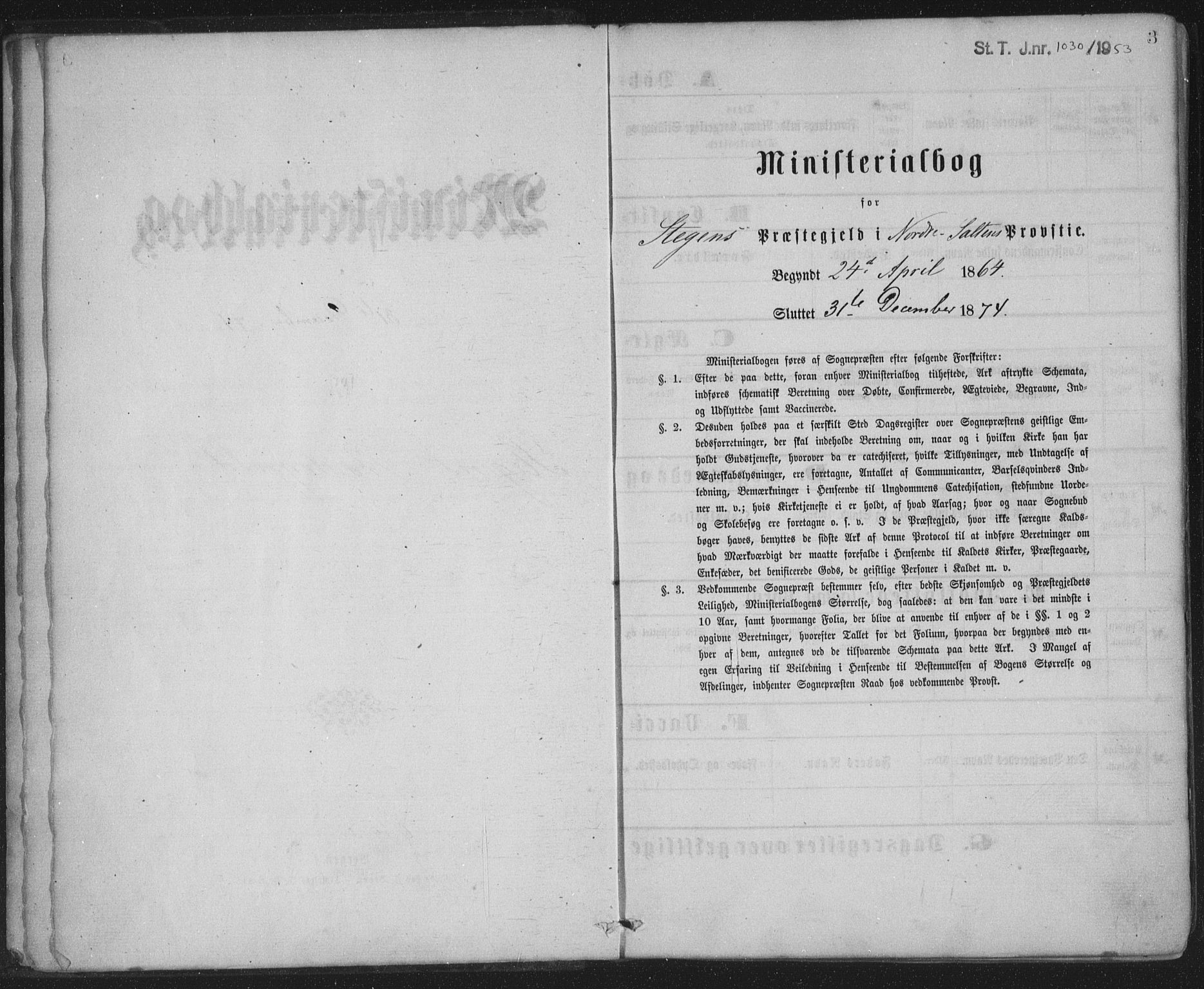 Ministerialprotokoller, klokkerbøker og fødselsregistre - Nordland, AV/SAT-A-1459/855/L0801: Parish register (official) no. 855A09, 1864-1874, p. 3