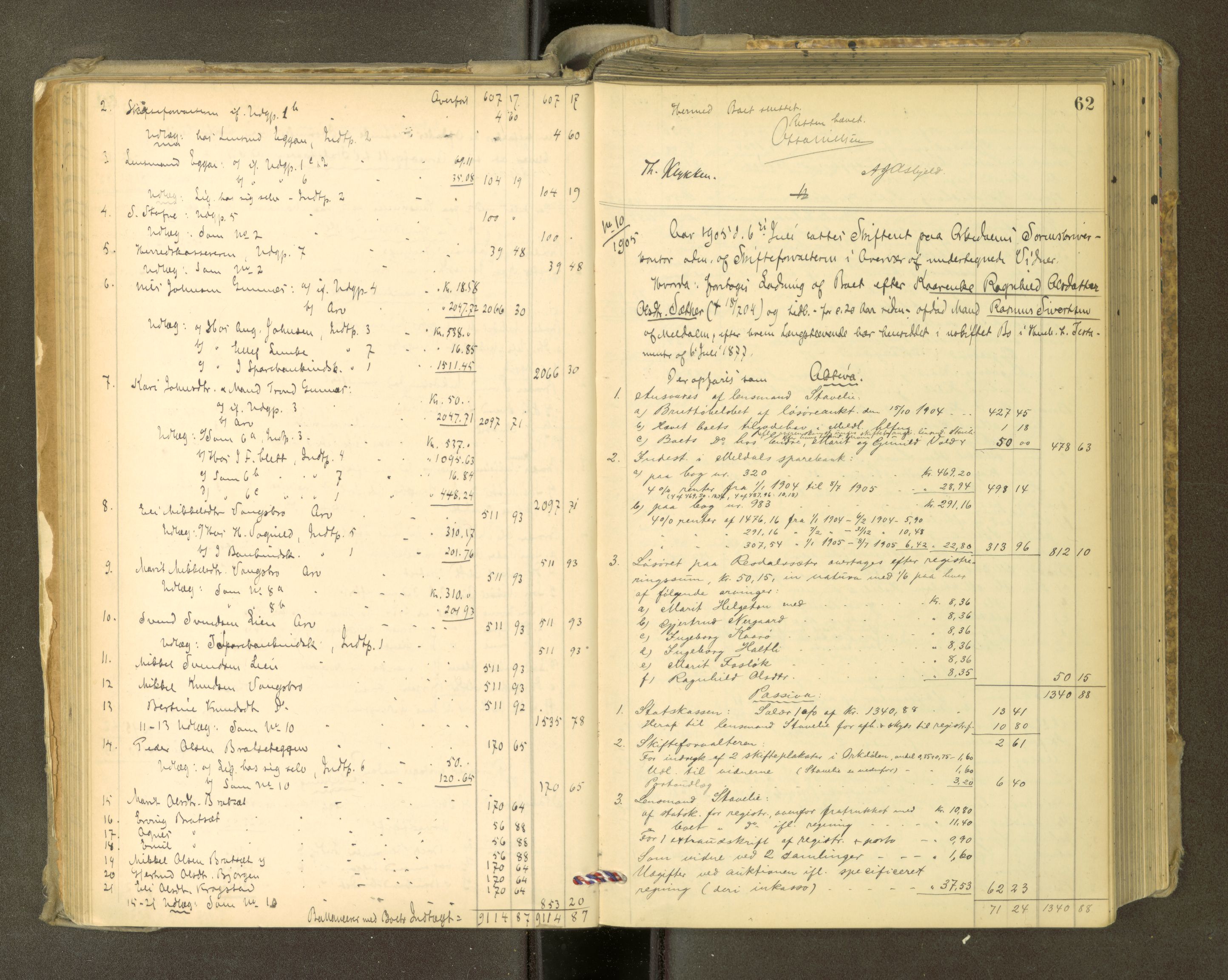 Orkdal sorenskriveri, AV/SAT-A-4169/1/3/3Aa/L0015: Skifteprotokoller, 1902-1915, p. 61b-62a