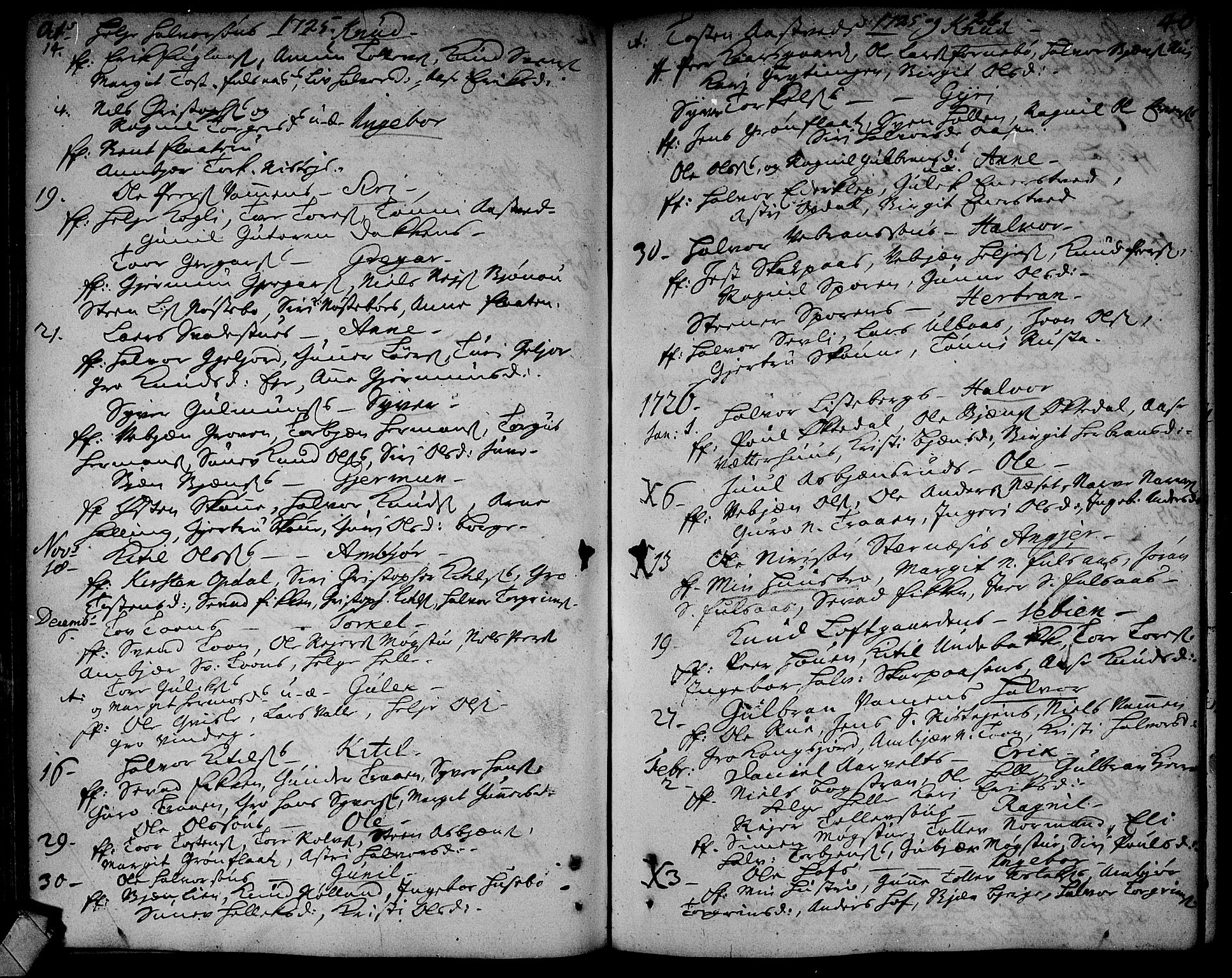 Rollag kirkebøker, AV/SAKO-A-240/F/Fa/L0002: Parish register (official) no. I 2, 1714-1742, p. 46