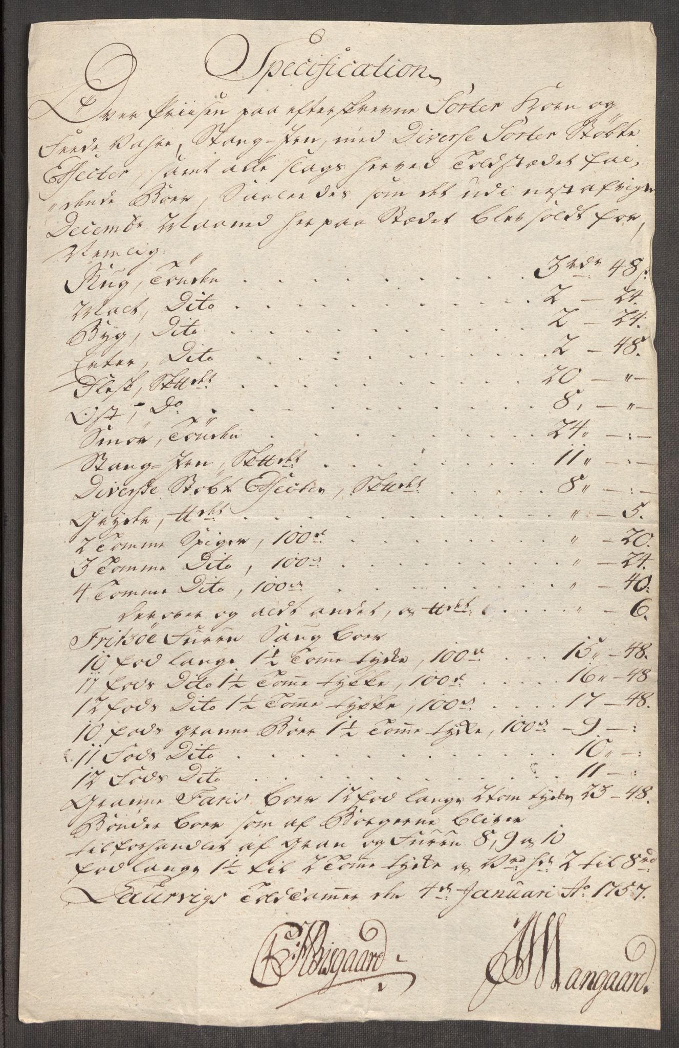 Rentekammeret inntil 1814, Realistisk ordnet avdeling, RA/EA-4070/Oe/L0005: [Ø1]: Priskuranter, 1753-1757, p. 596