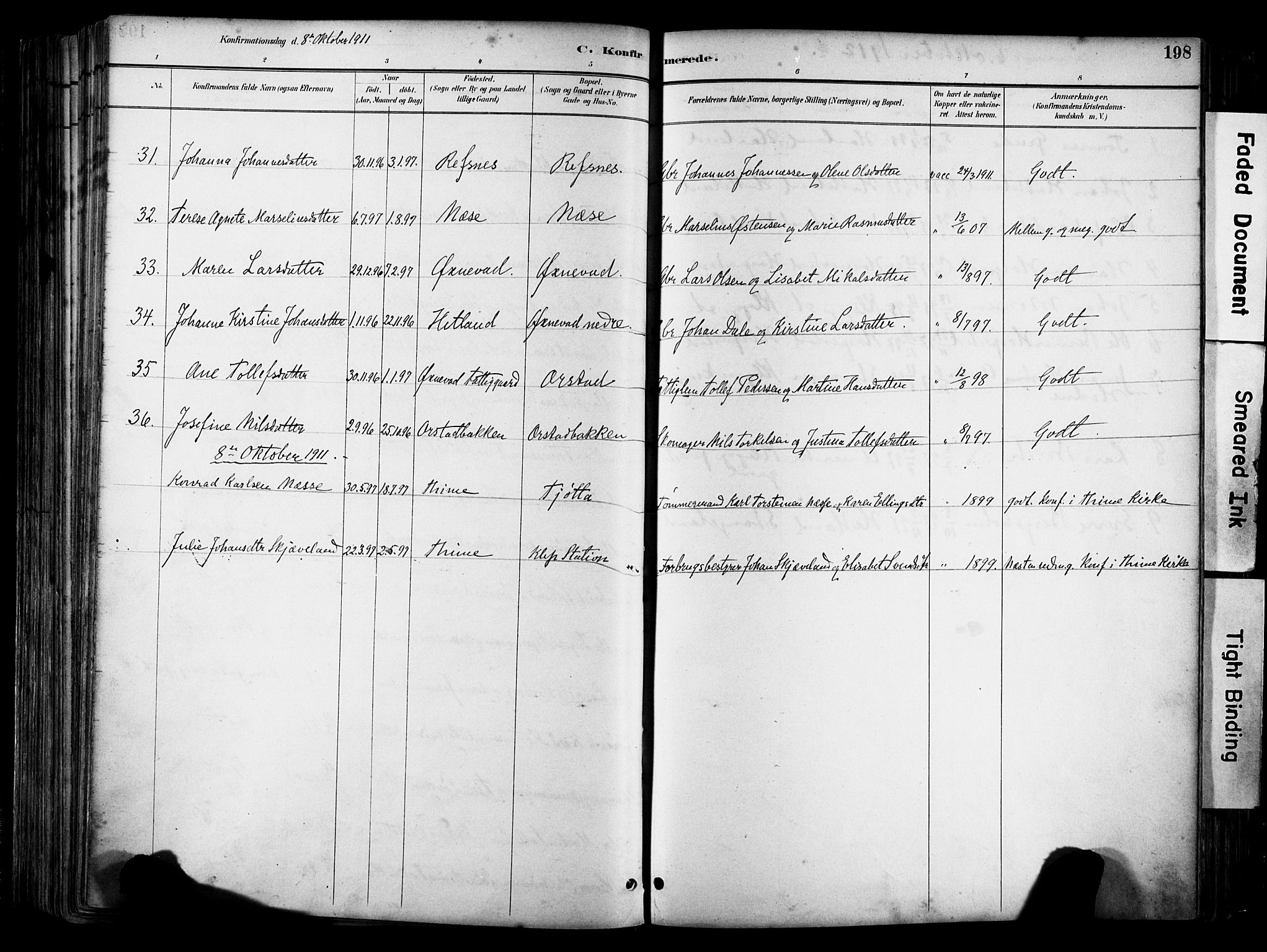 Klepp sokneprestkontor, AV/SAST-A-101803/001/3/30BA/L0009: Parish register (official) no. A 7, 1886-1915, p. 198