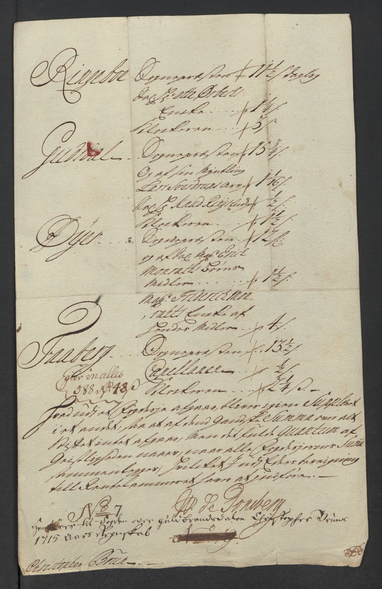 Rentekammeret inntil 1814, Reviderte regnskaper, Fogderegnskap, RA/EA-4092/R17/L1184: Fogderegnskap Gudbrandsdal, 1715, p. 114