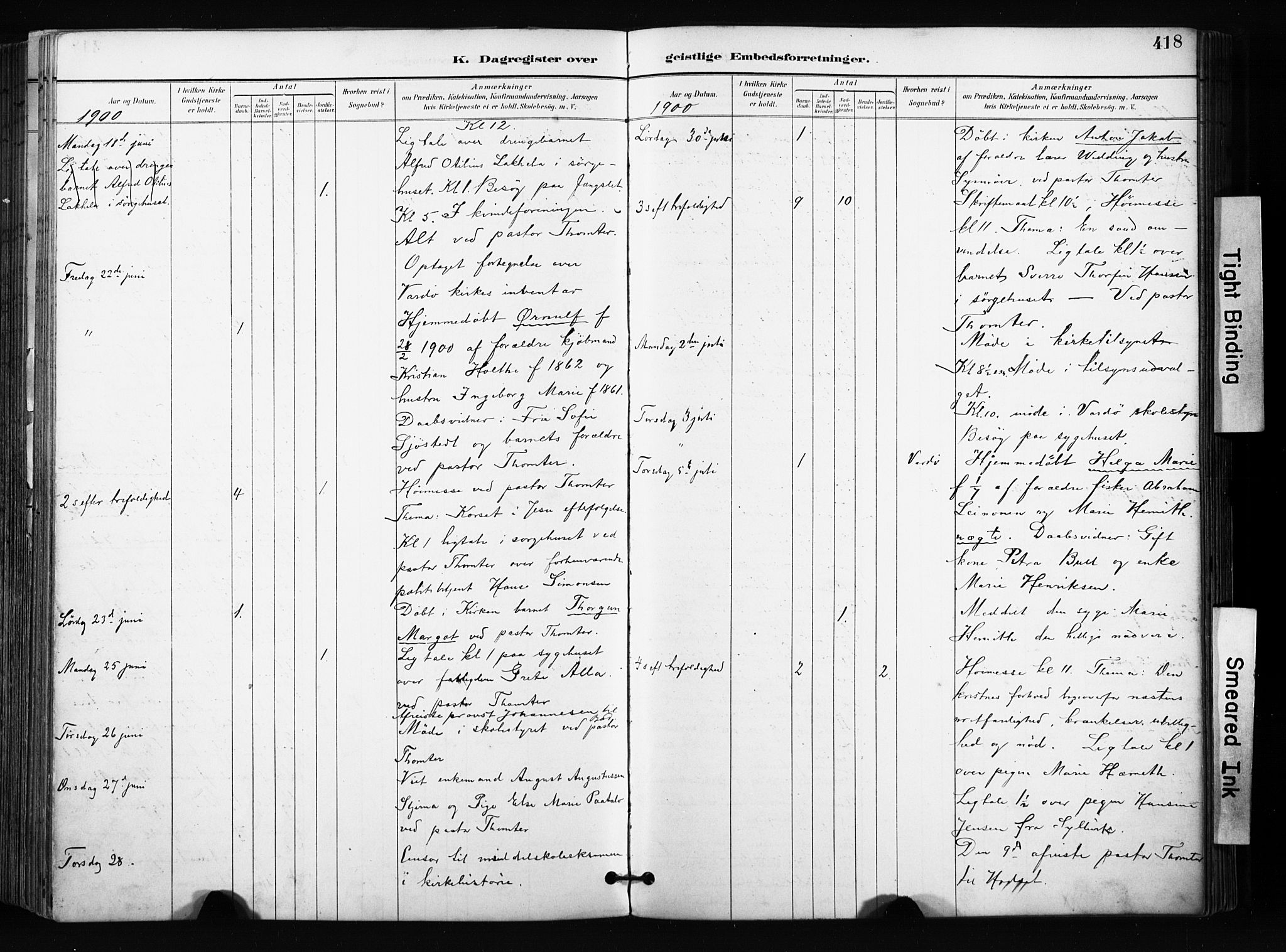 Vardø sokneprestkontor, AV/SATØ-S-1332/H/Ha/L0010kirke: Parish register (official) no. 10, 1895-1907, p. 418