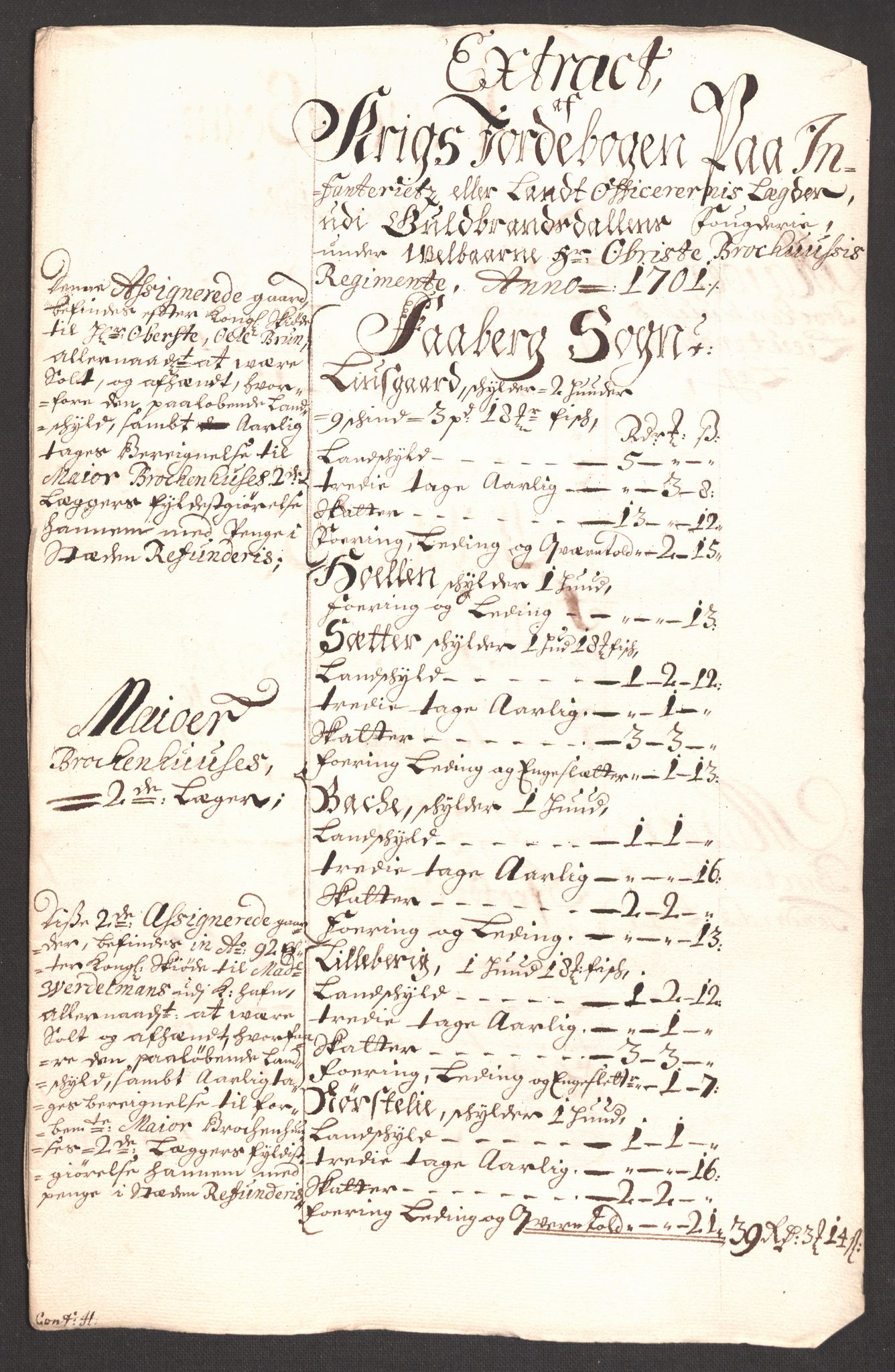 Rentekammeret inntil 1814, Reviderte regnskaper, Fogderegnskap, AV/RA-EA-4092/R17/L1174: Fogderegnskap Gudbrandsdal, 1701, p. 131
