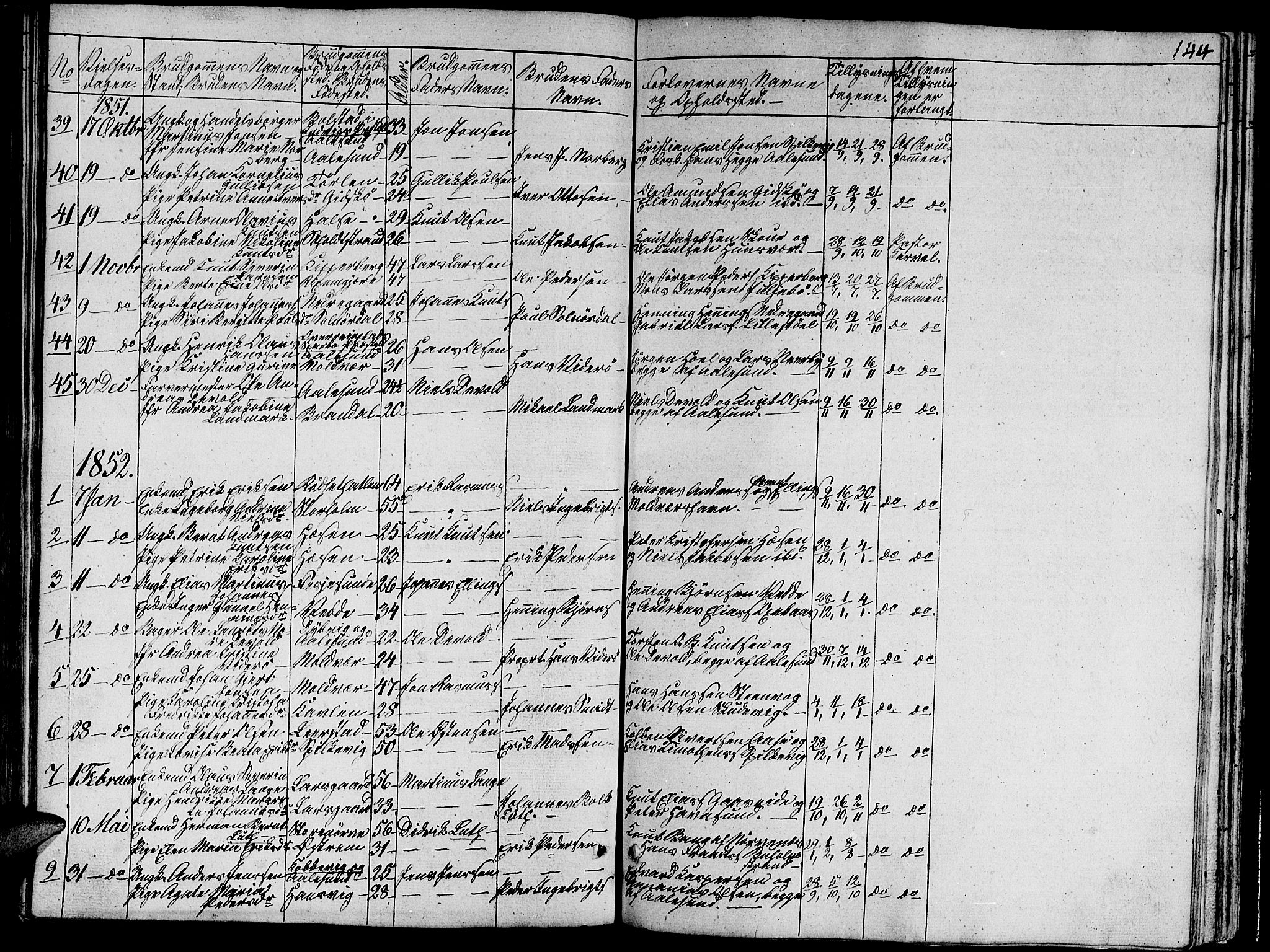 Ministerialprotokoller, klokkerbøker og fødselsregistre - Møre og Romsdal, SAT/A-1454/528/L0426: Parish register (copy) no. 528C07, 1844-1854, p. 144