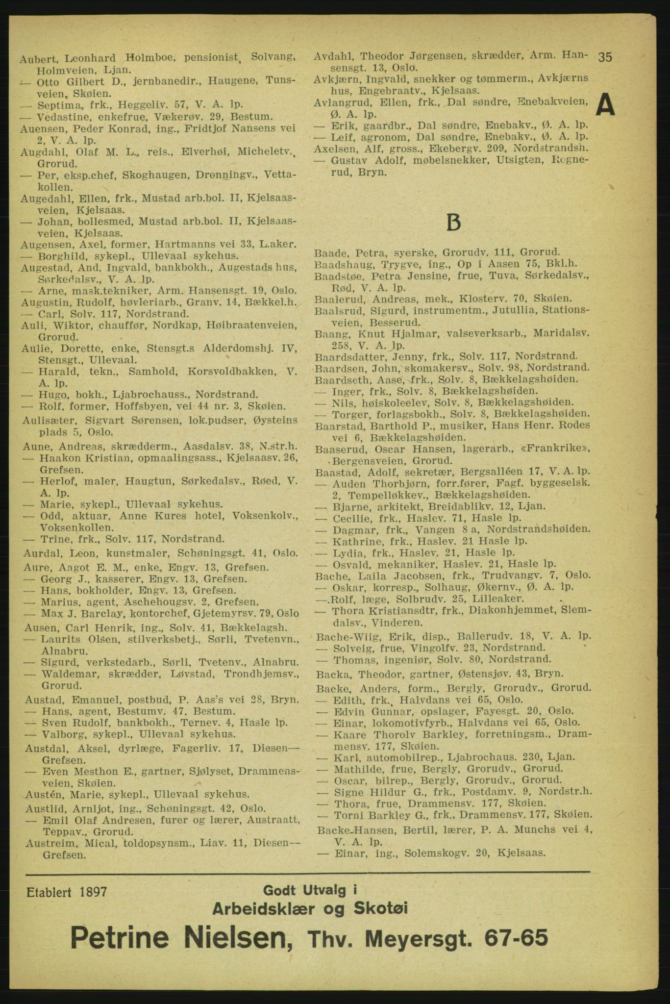 Aker adressebok/adressekalender, PUBL/001/A/004: Aker adressebok, 1929, p. 35