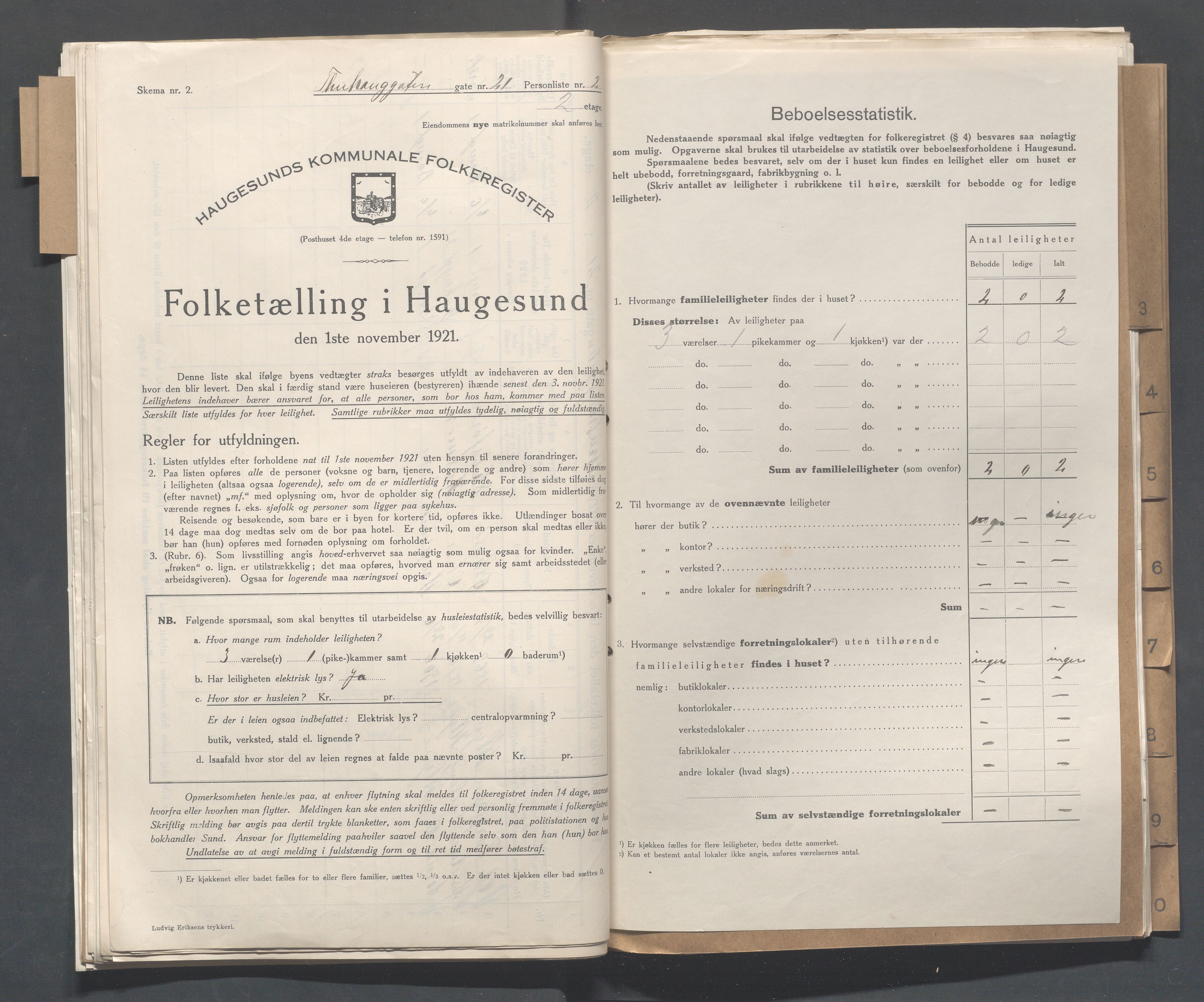 IKAR, Local census 1.11.1921 for Haugesund, 1921, p. 5435