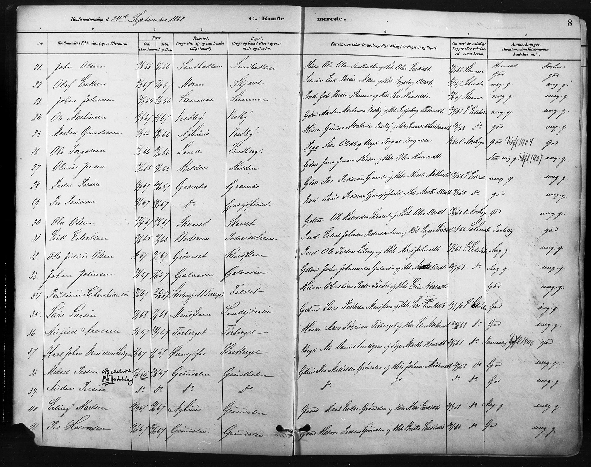 Trysil prestekontor, SAH/PREST-046/H/Ha/Haa/L0009: Parish register (official) no. 9, 1881-1897, p. 8