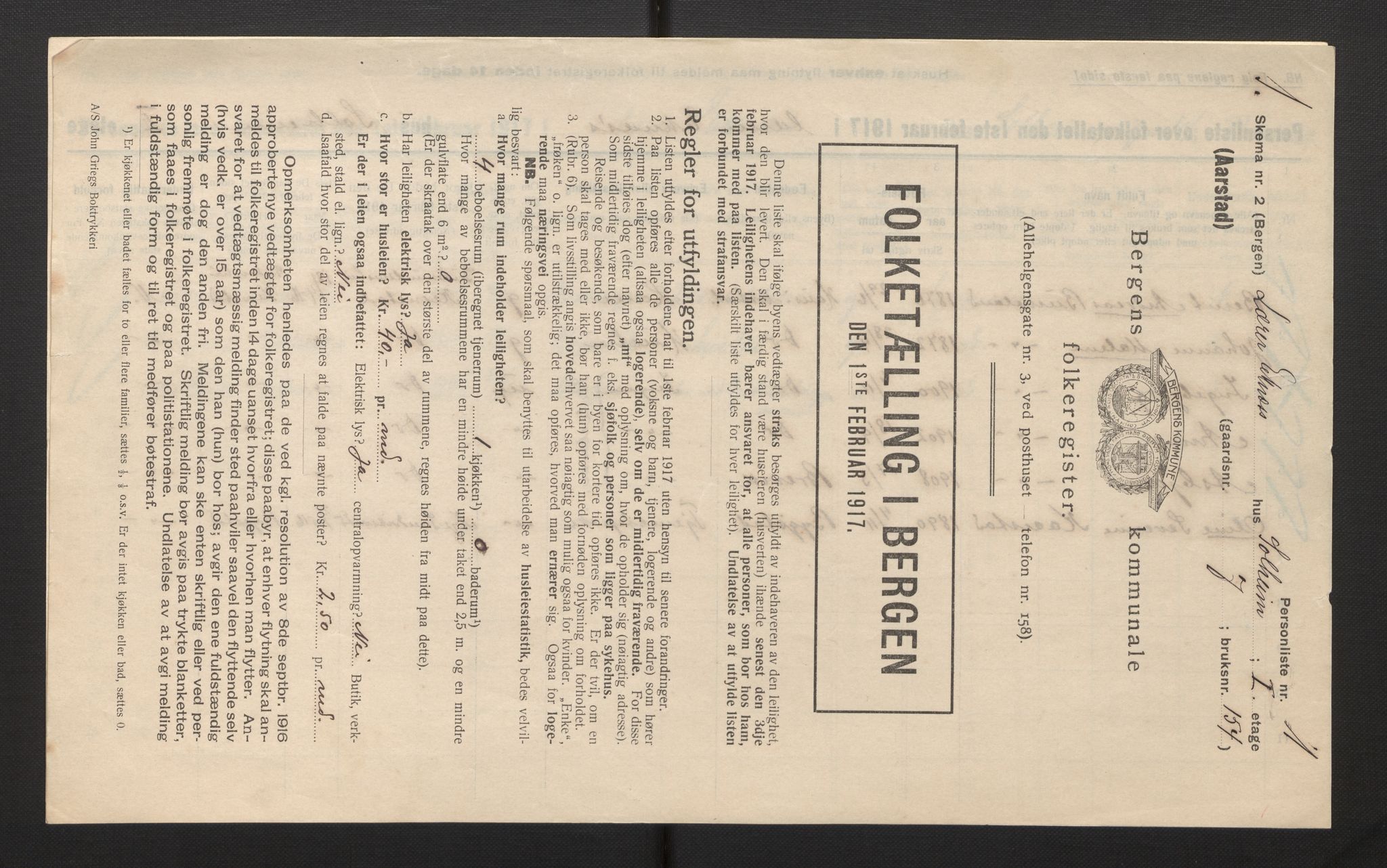 SAB, Municipal Census 1917 for Bergen, 1917, p. 49331