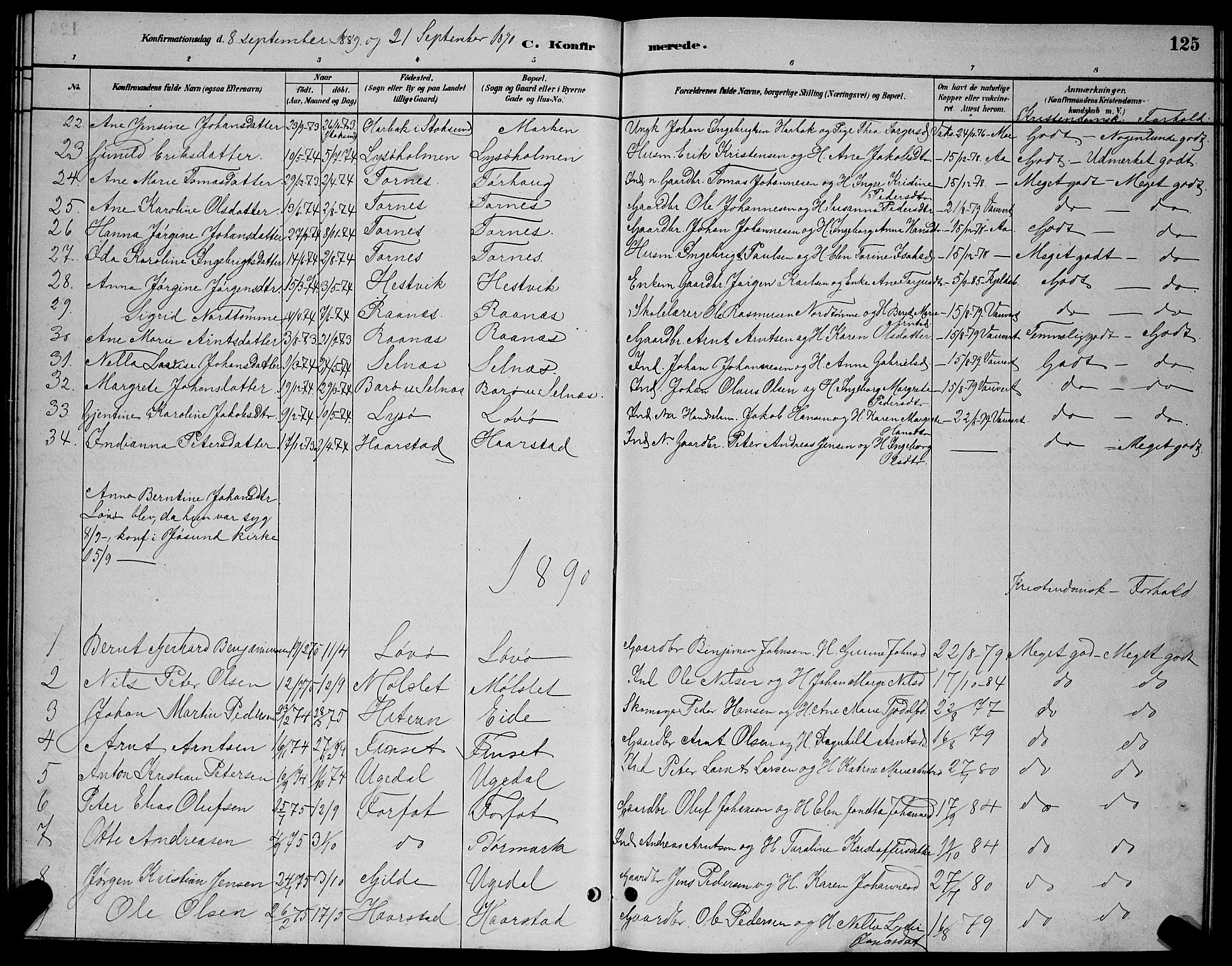Ministerialprotokoller, klokkerbøker og fødselsregistre - Sør-Trøndelag, SAT/A-1456/655/L0687: Parish register (copy) no. 655C03, 1880-1898, p. 125