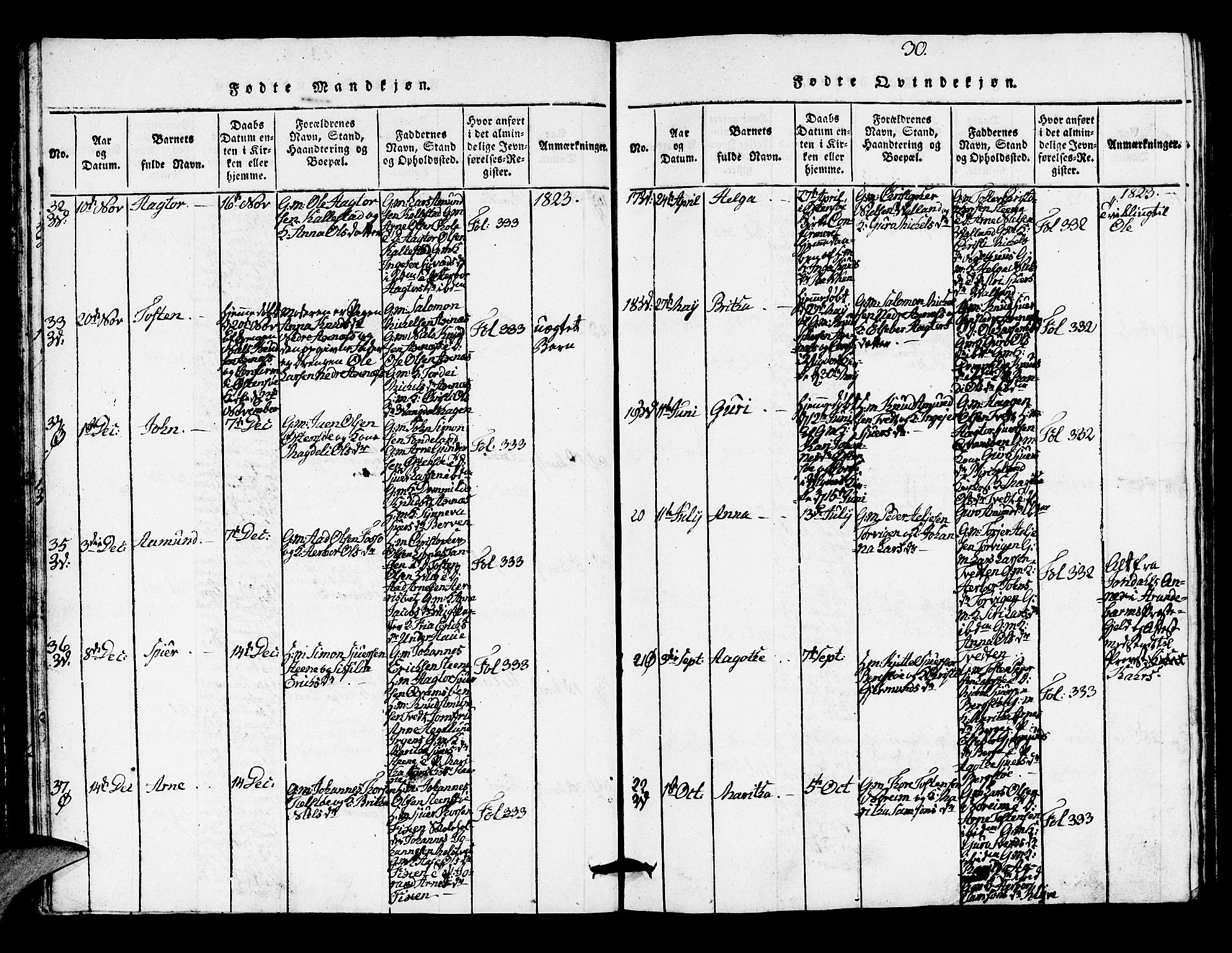 Kvam sokneprestembete, AV/SAB-A-76201/H/Hab: Parish register (copy) no. A 1, 1818-1832, p. 30